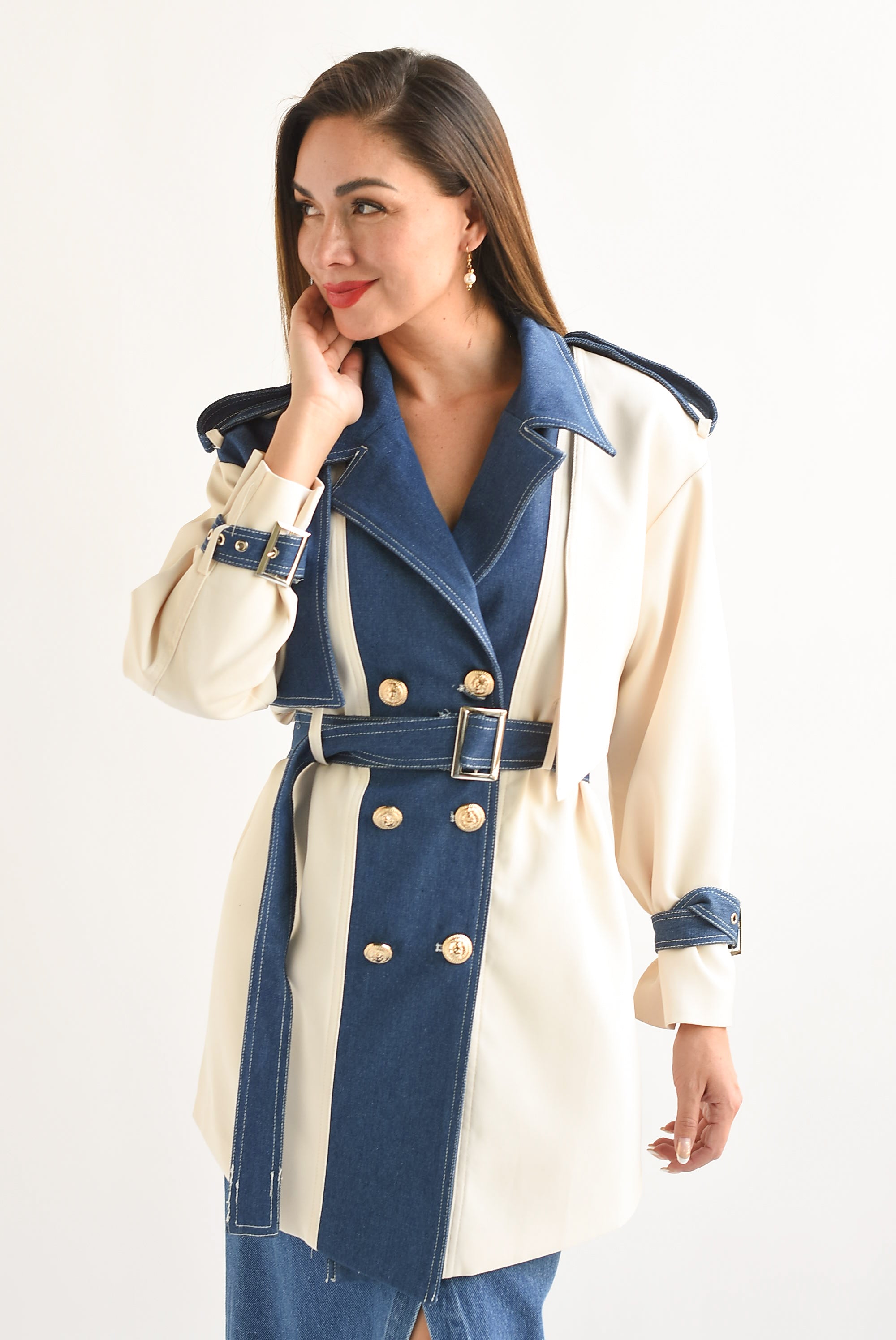 Gabardina Denim Ivory