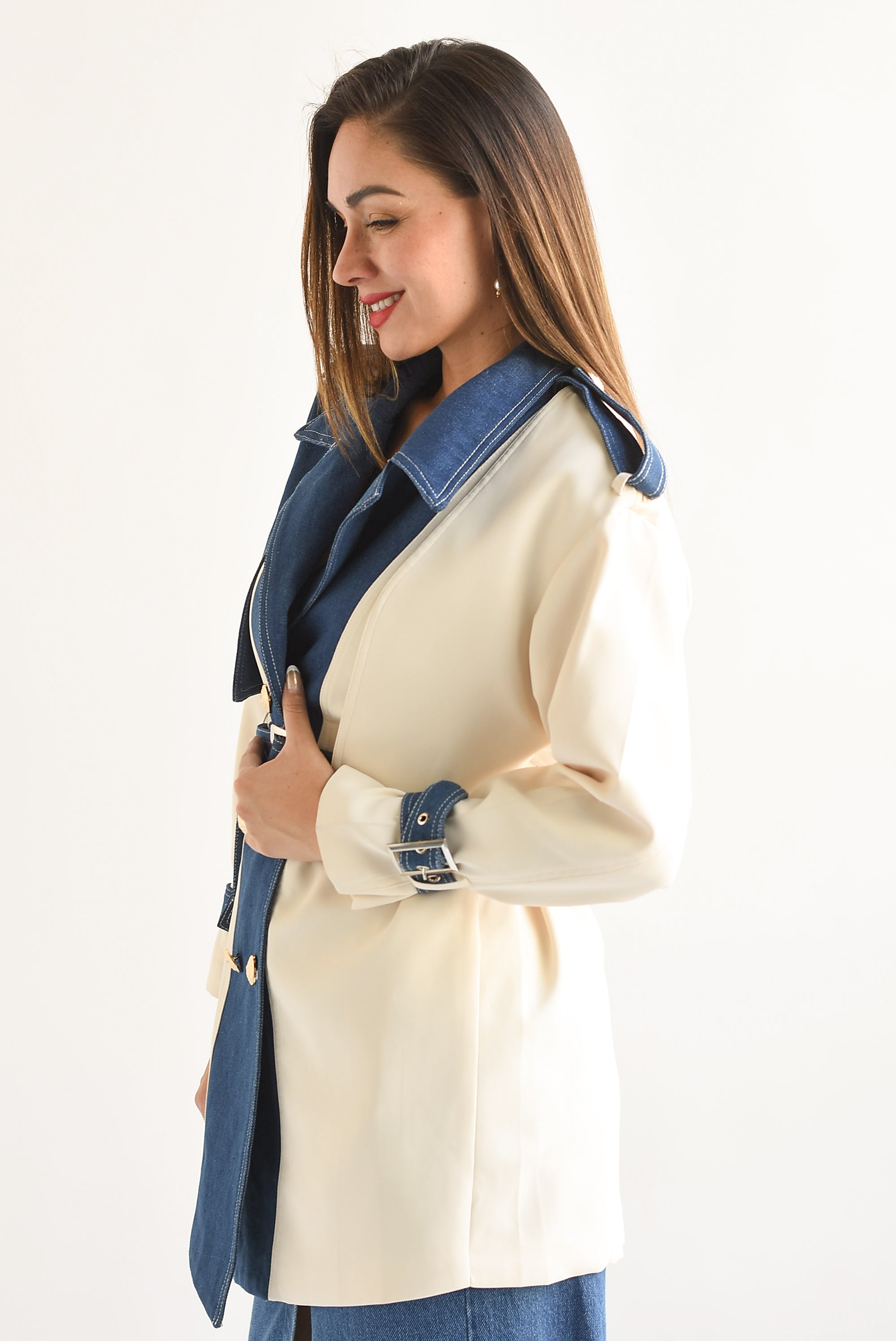 Gabardina Denim Ivory