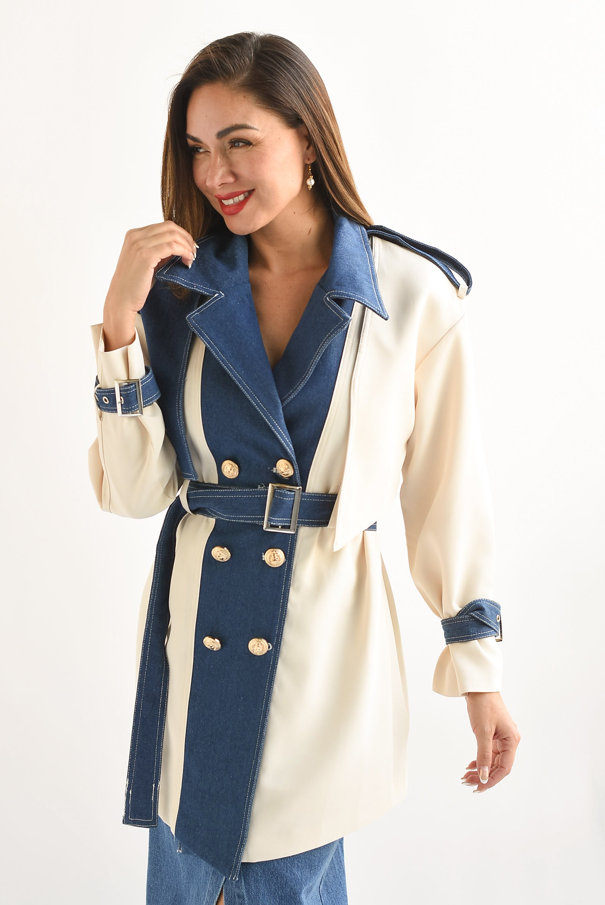 Gabardina Denim Ivory