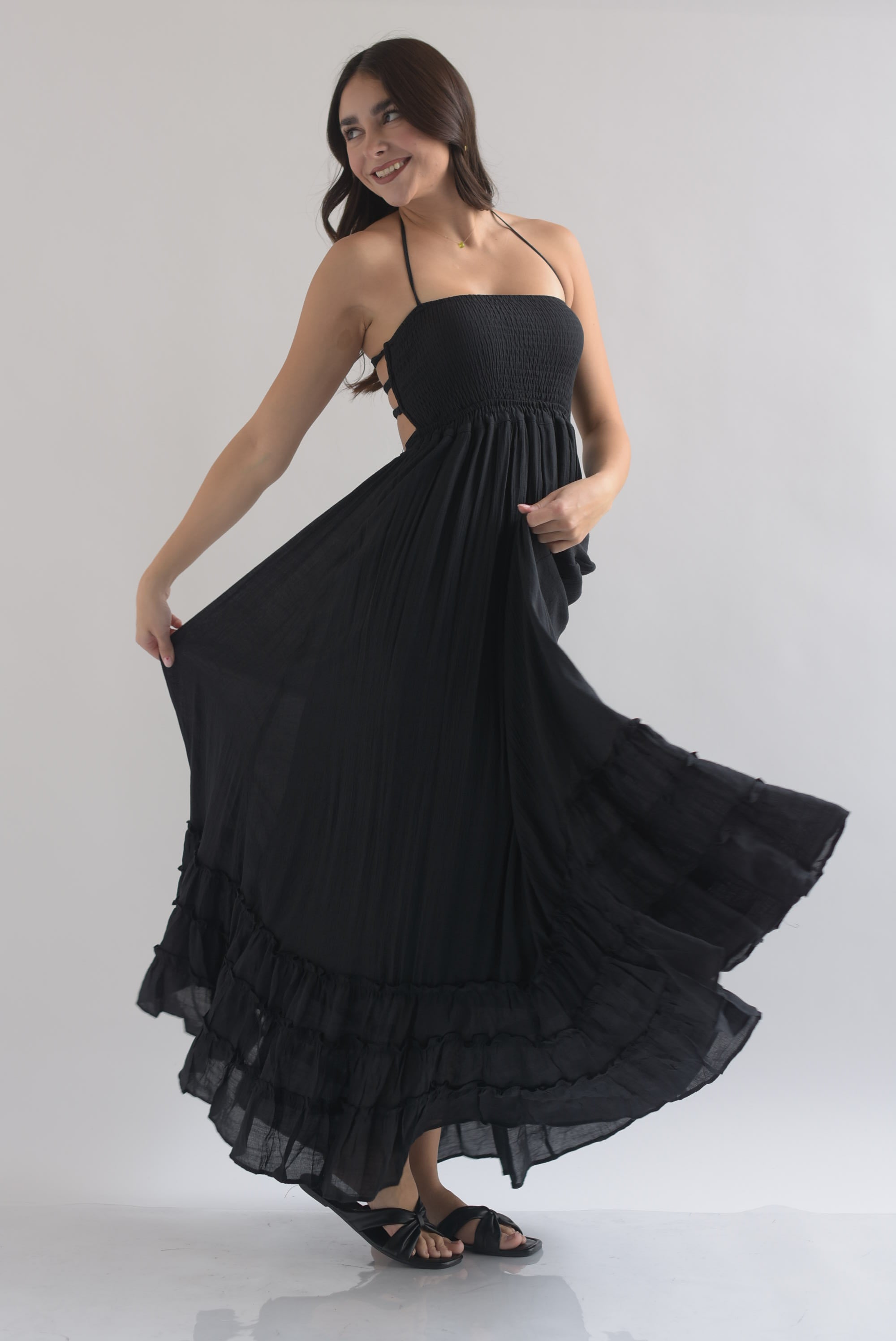 Vestido boho pecho elástico