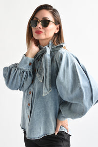 Fashion Styled Camisa Denim lazo