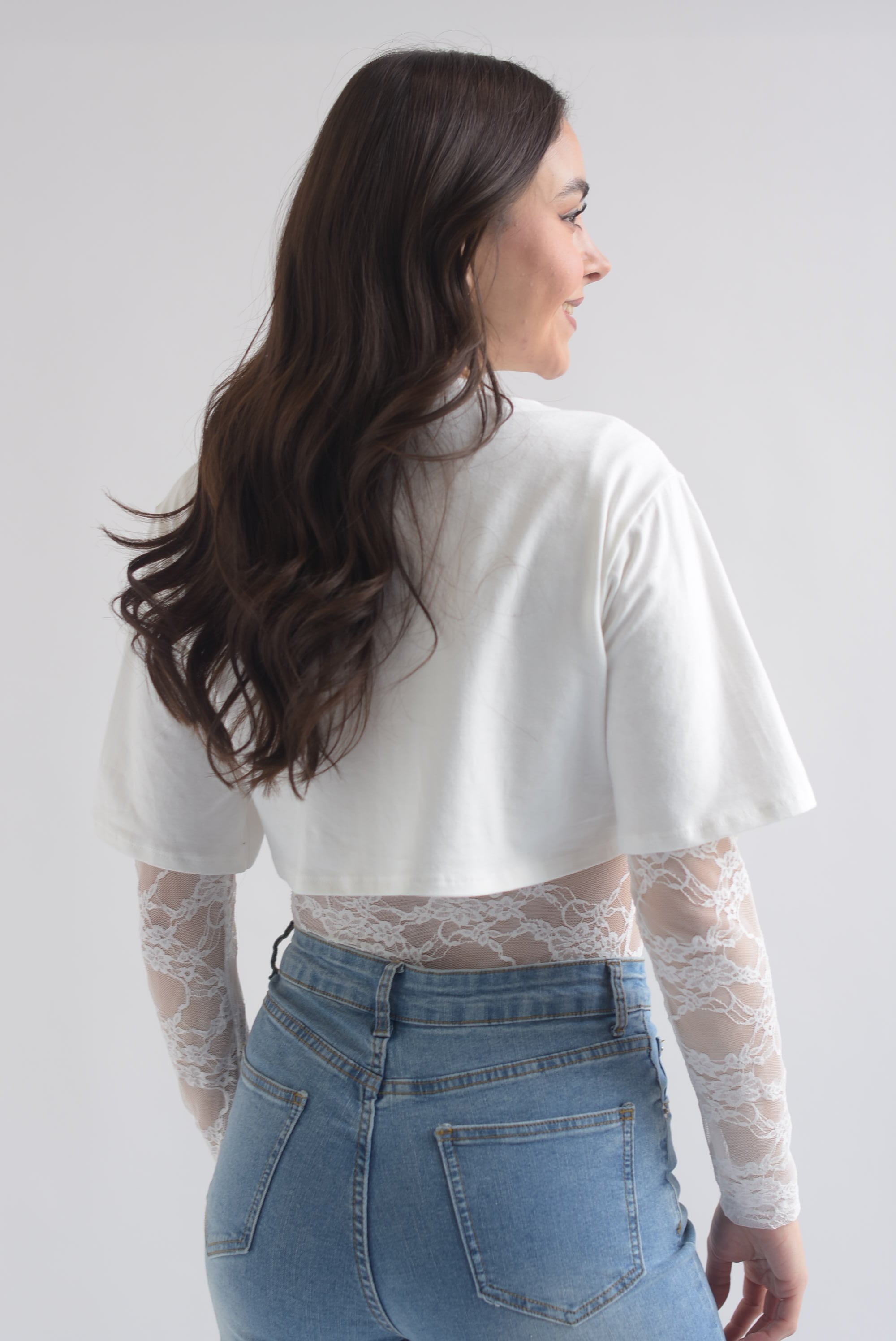 Body encaje con t-shirt en sobreposición