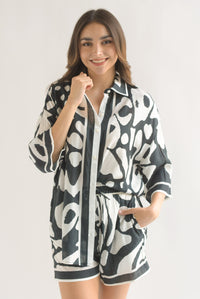 Fashion Styled Set Short y camisa manchas Navy
