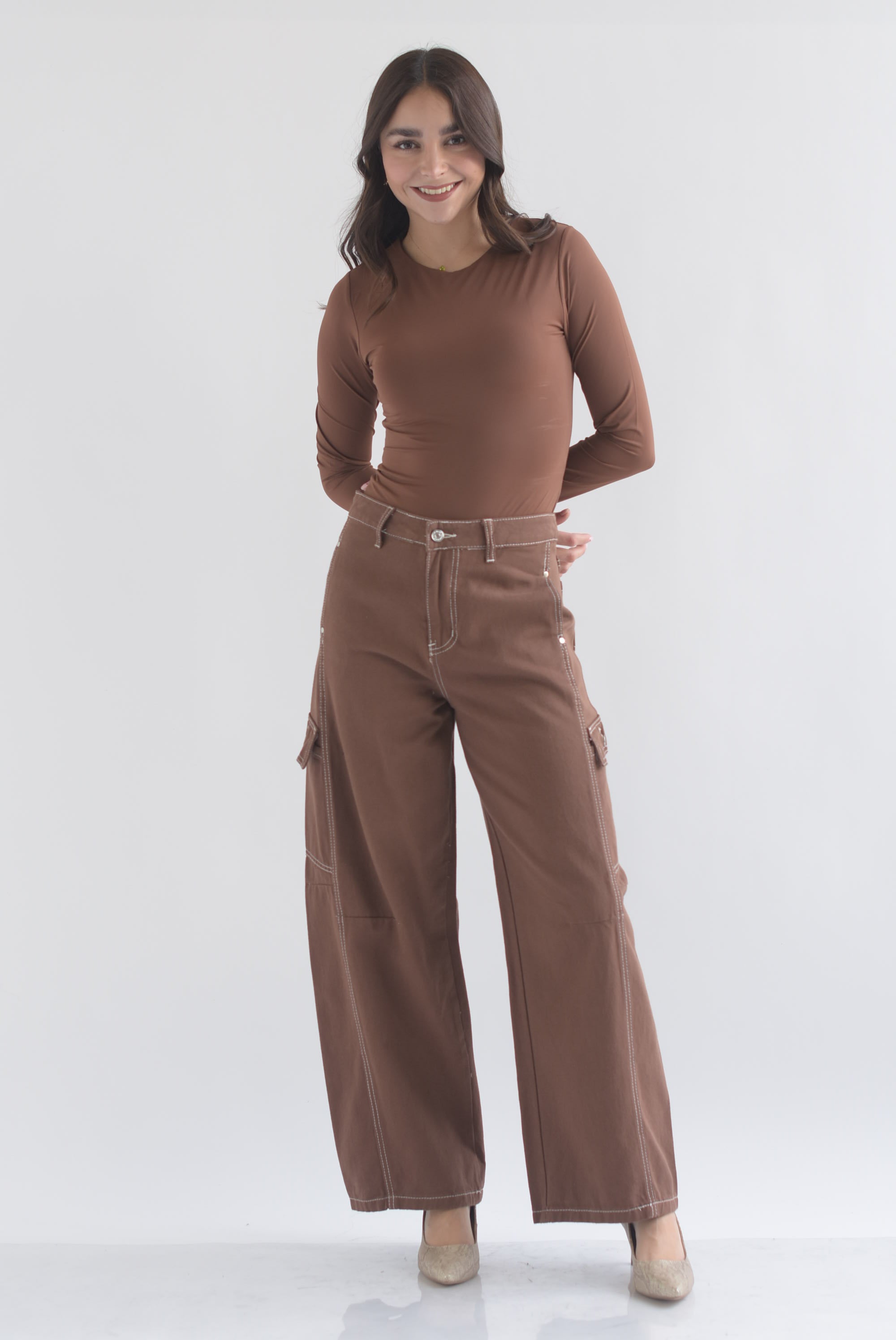 Jeans barrel costura