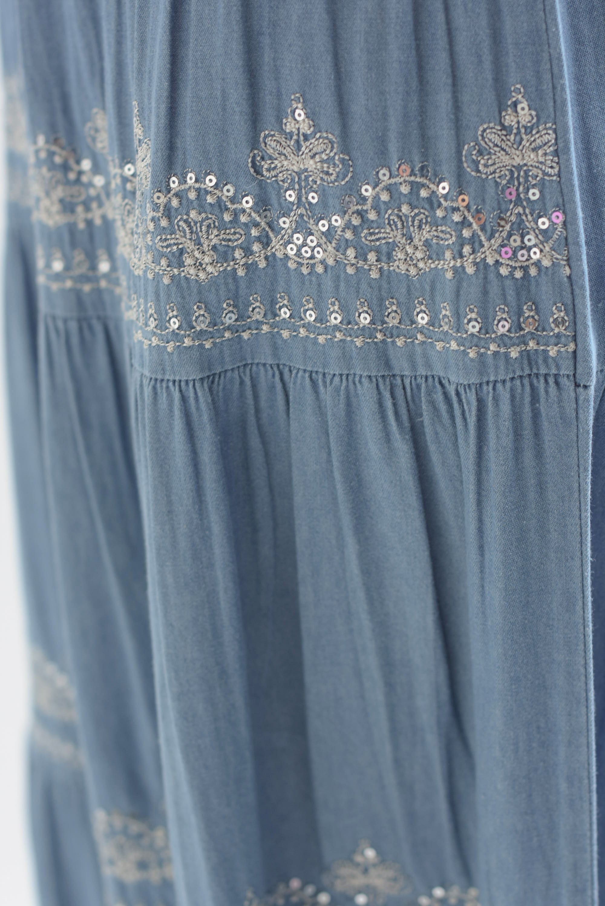 Falda boho bordada Denim