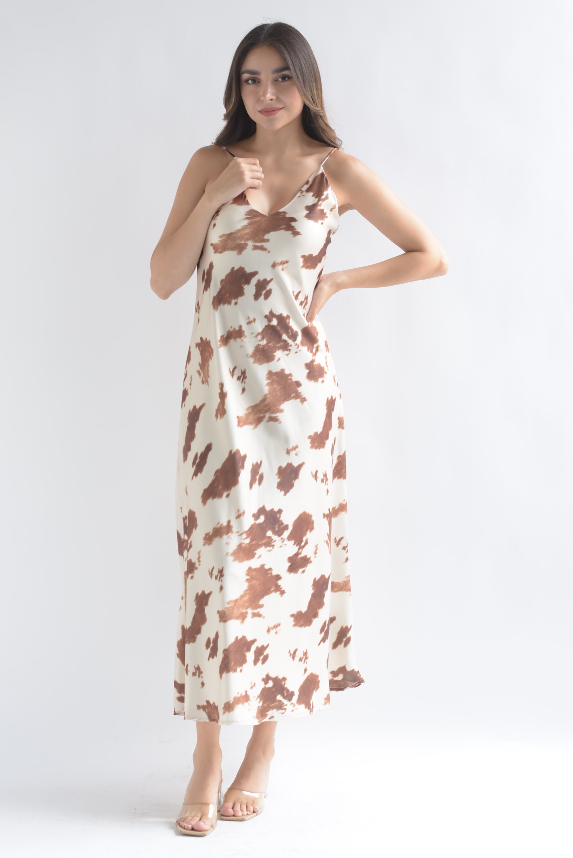 Vestido lencero satín Cow