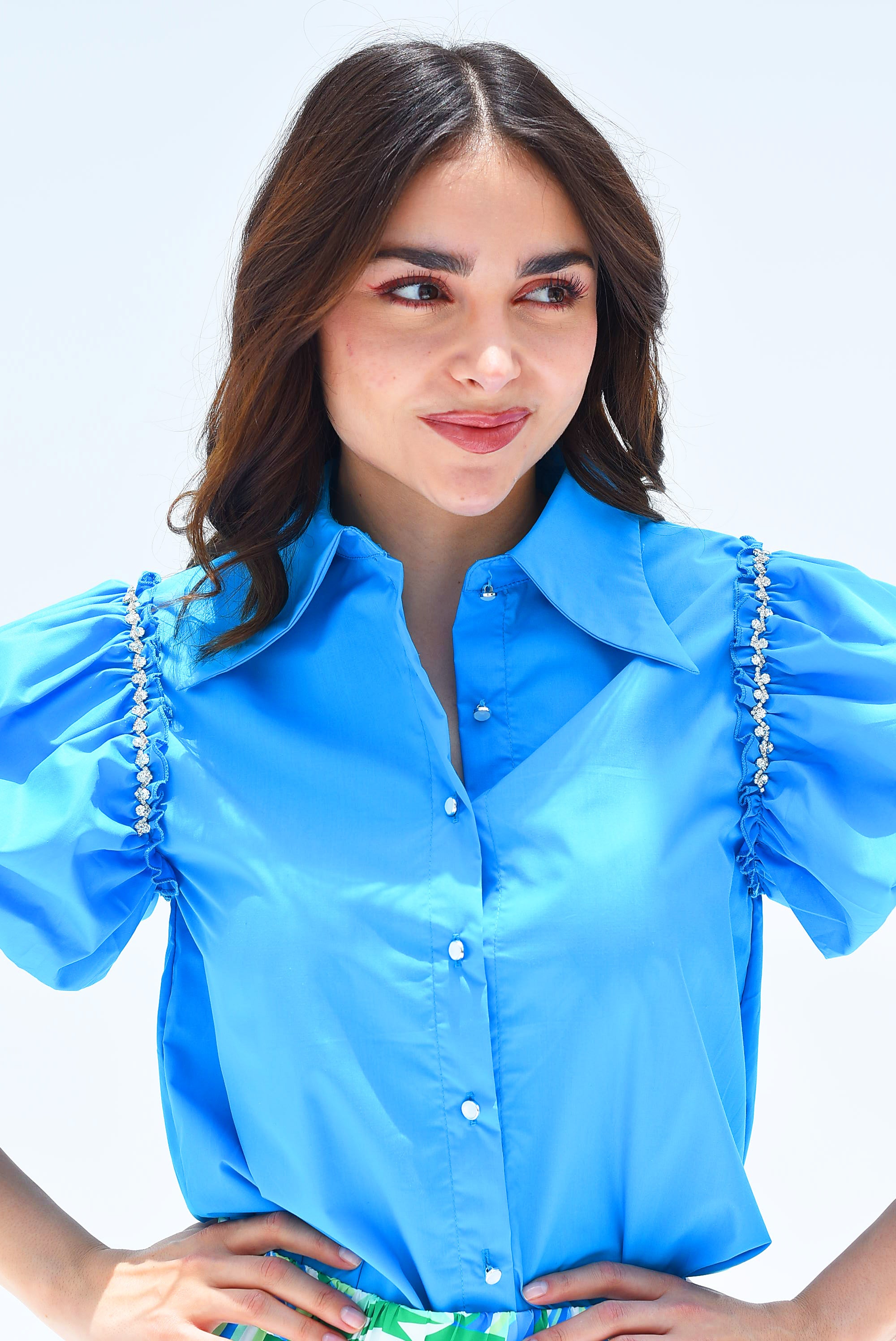 Camisa manga puffy joya Azul