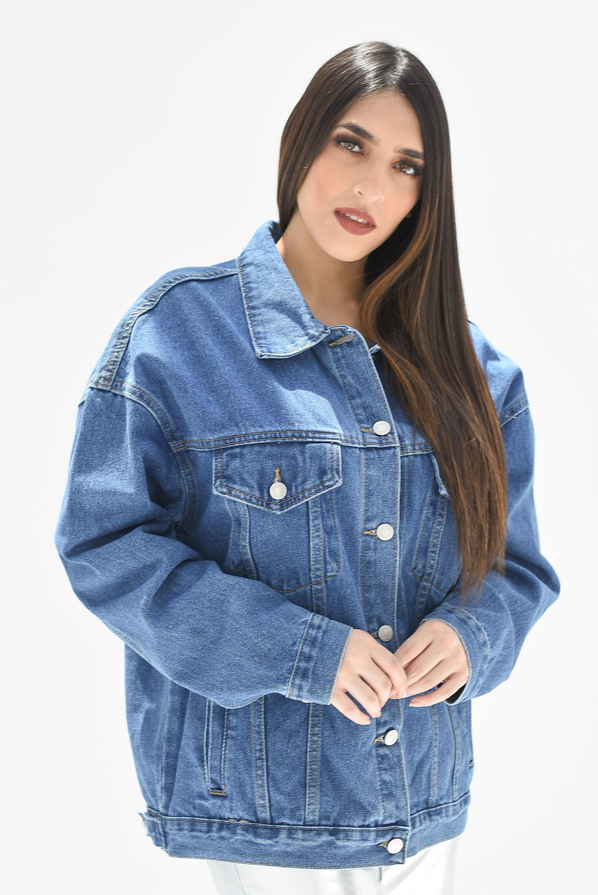 Chamarra Denim parche Alas y Ojo Turco