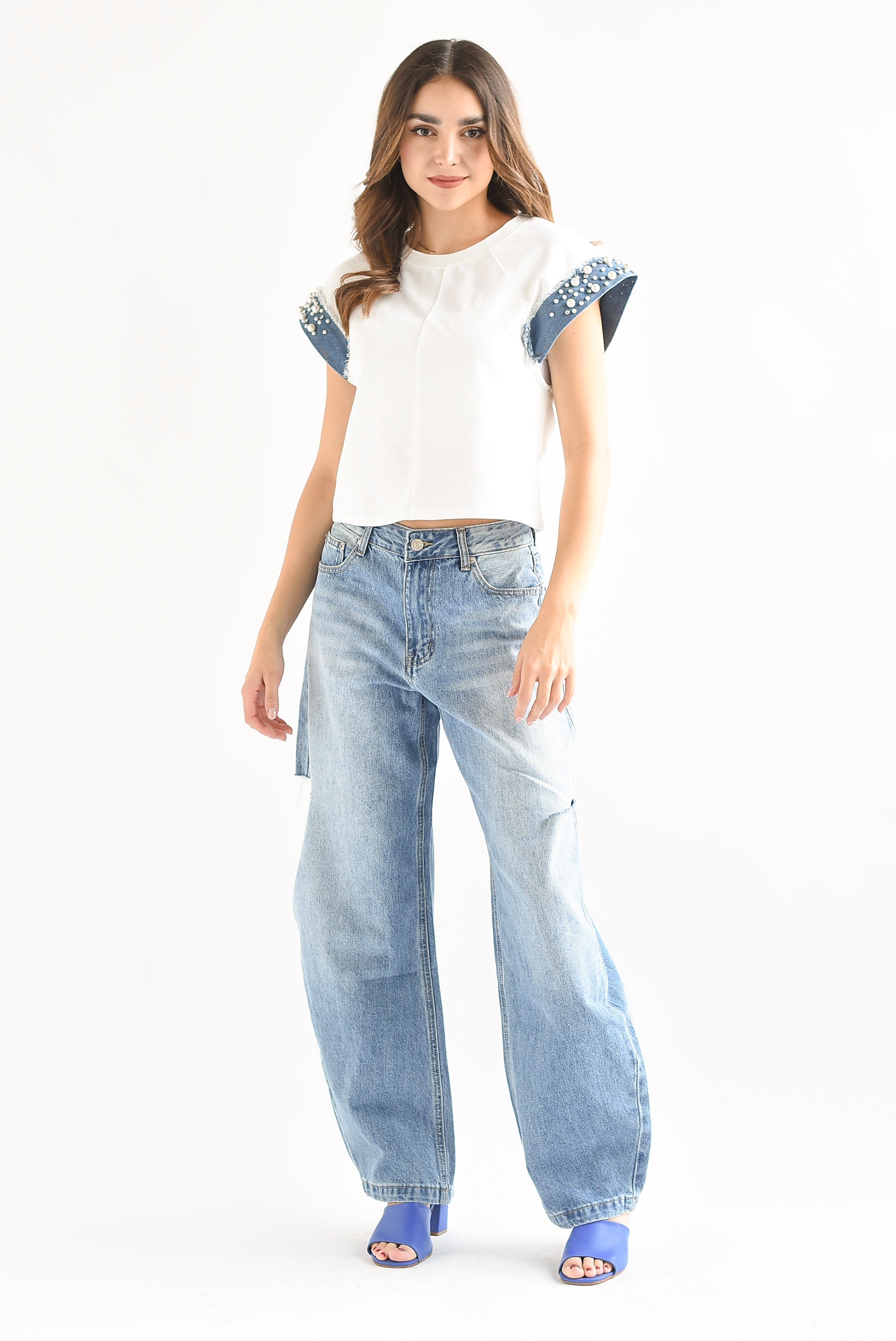 Jeans Barrel rasgado