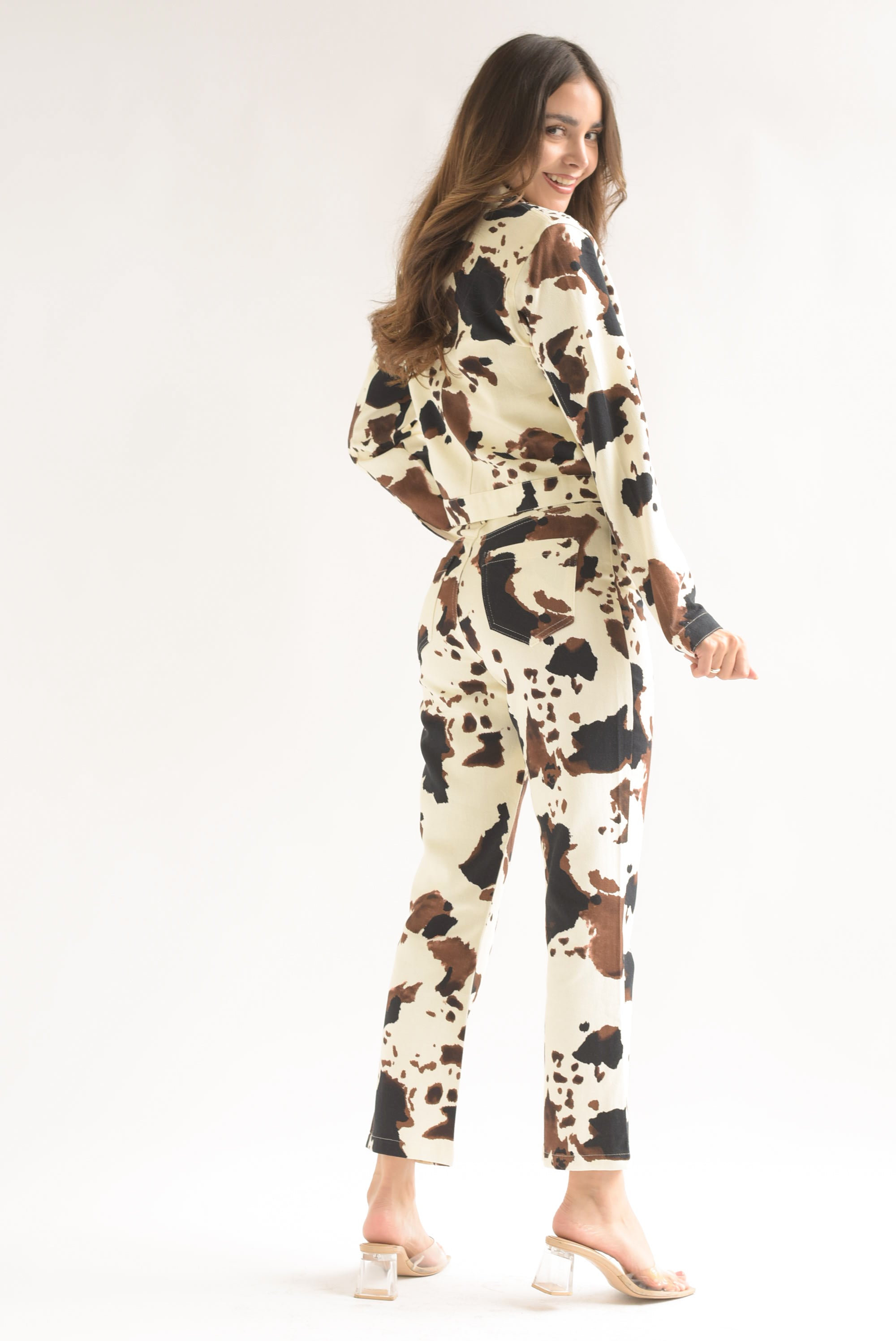 Set Pantalón y Chamarra estoperoles Cow Denim