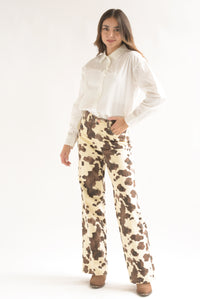 Fashion Styled Jeans Cow Café