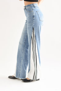 Fashion Styled Jeans franja blanca Track