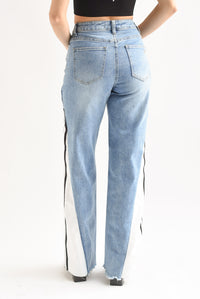 Fashion Styled Jeans franja blanca Track