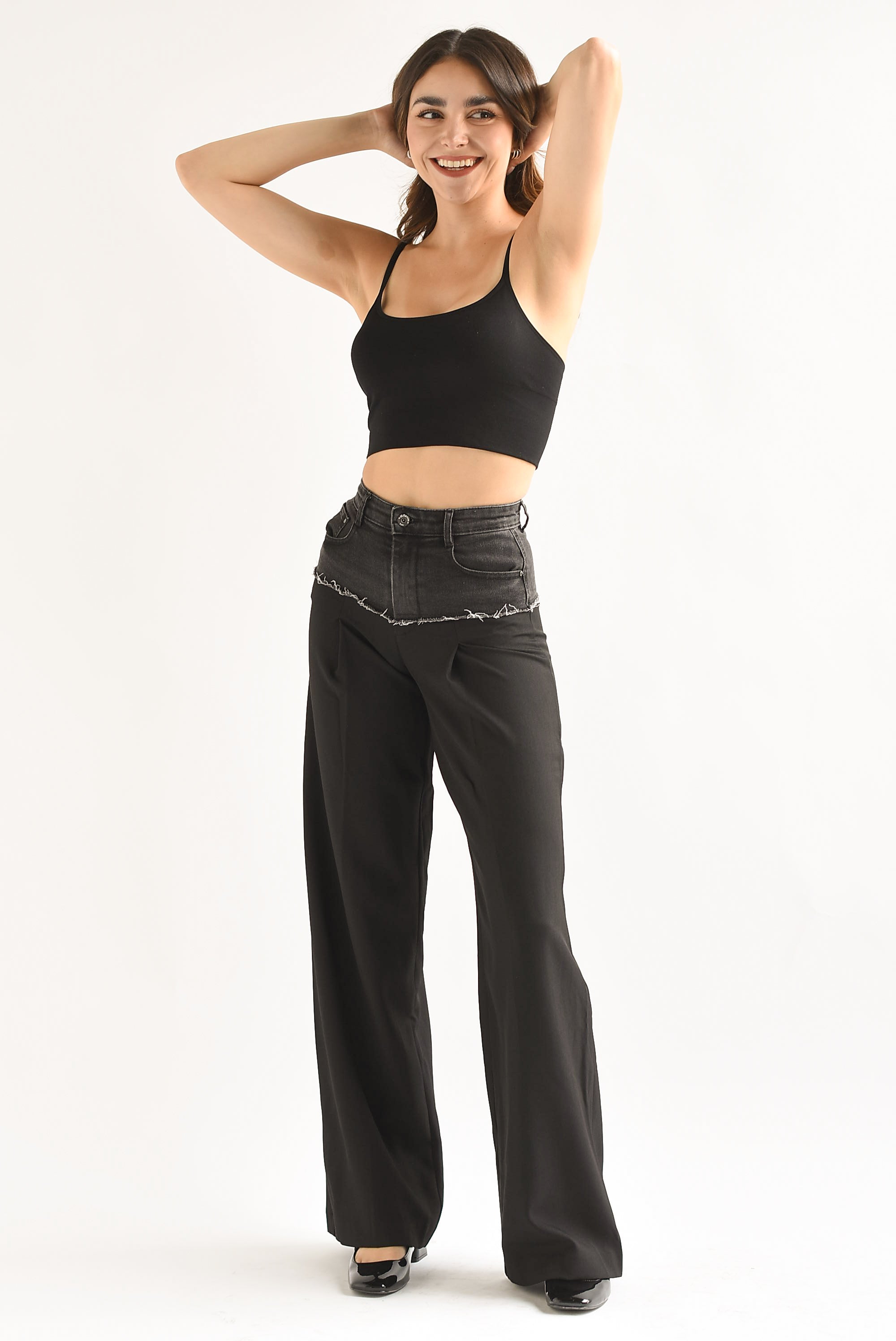 Pantalón sastre Denim Negro