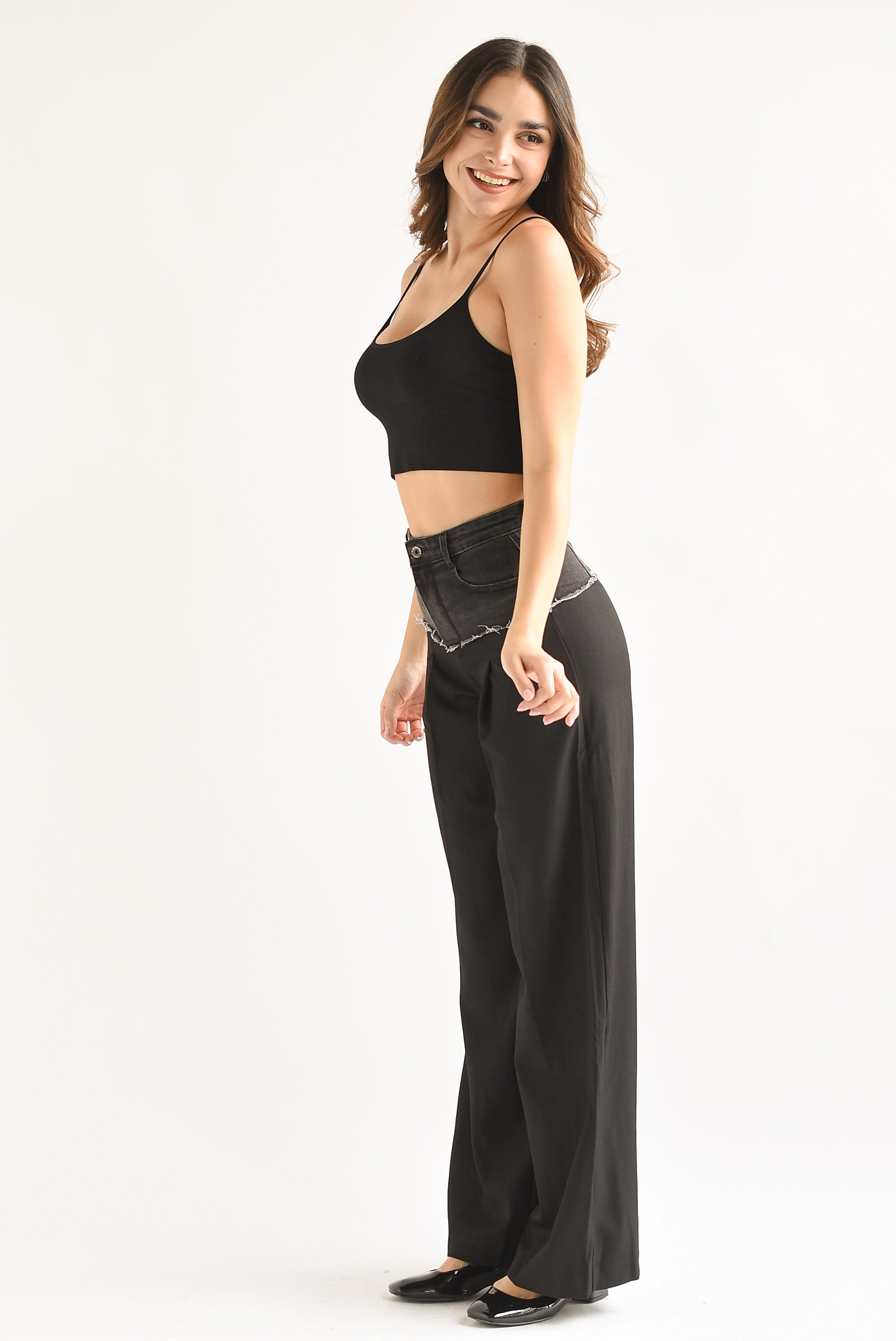 Pantalón sastre Denim Negro