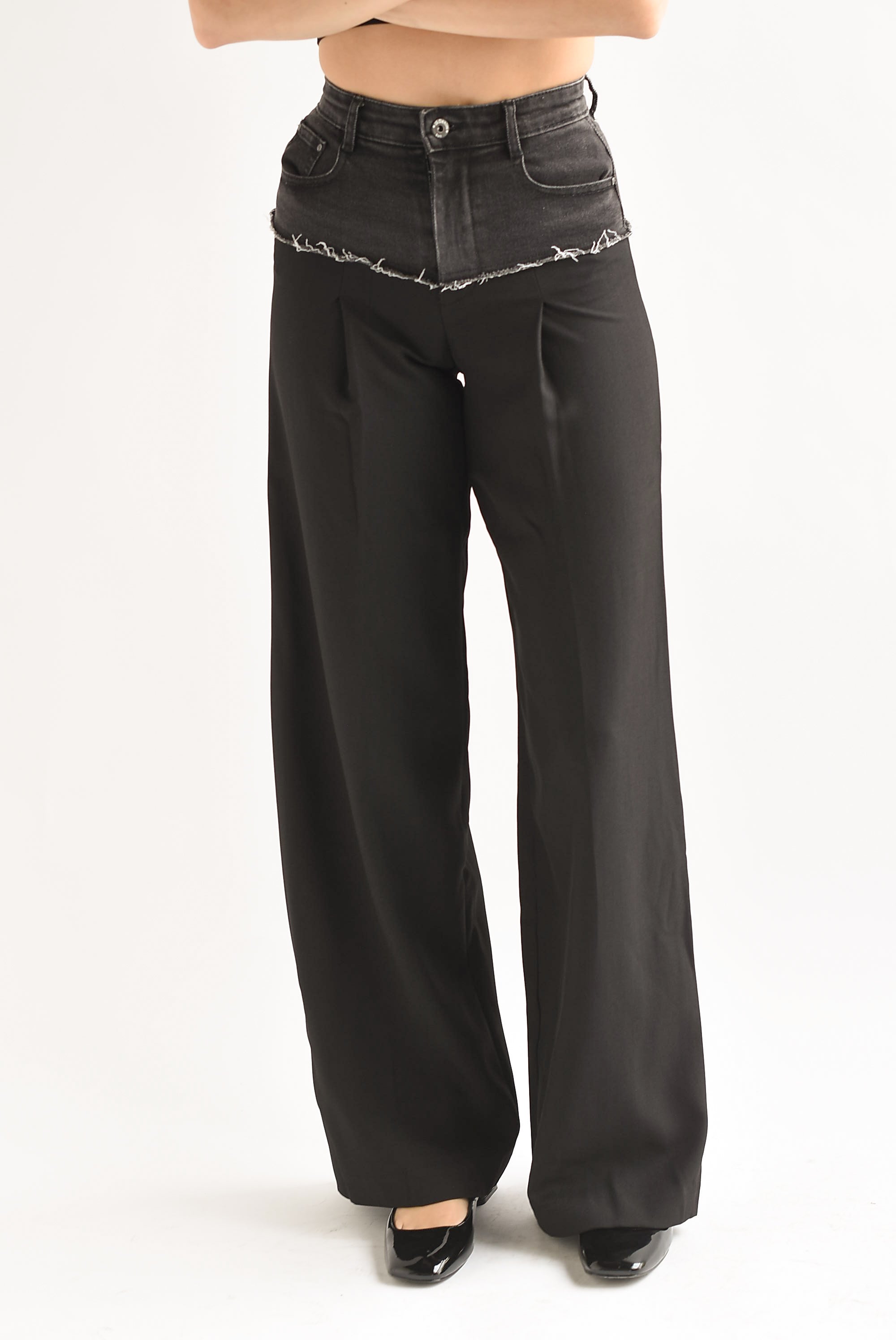 Pantalón sastre Denim Negro