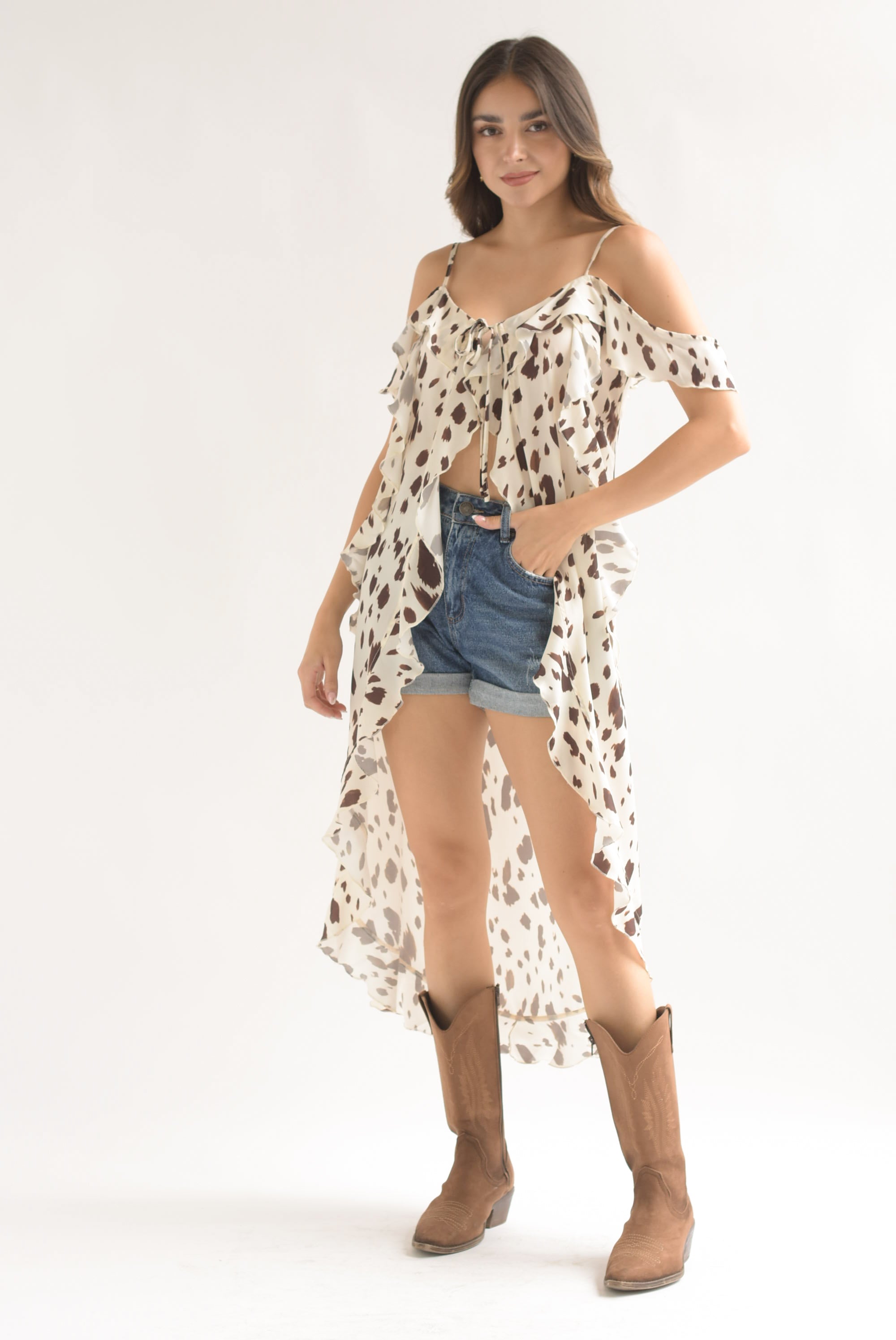 Maxi blusa olanes sin manga Cow