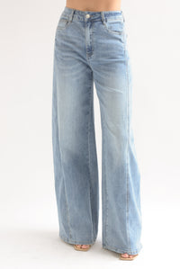 Fashion Styled Jeans súper wide costuras Denim Medium