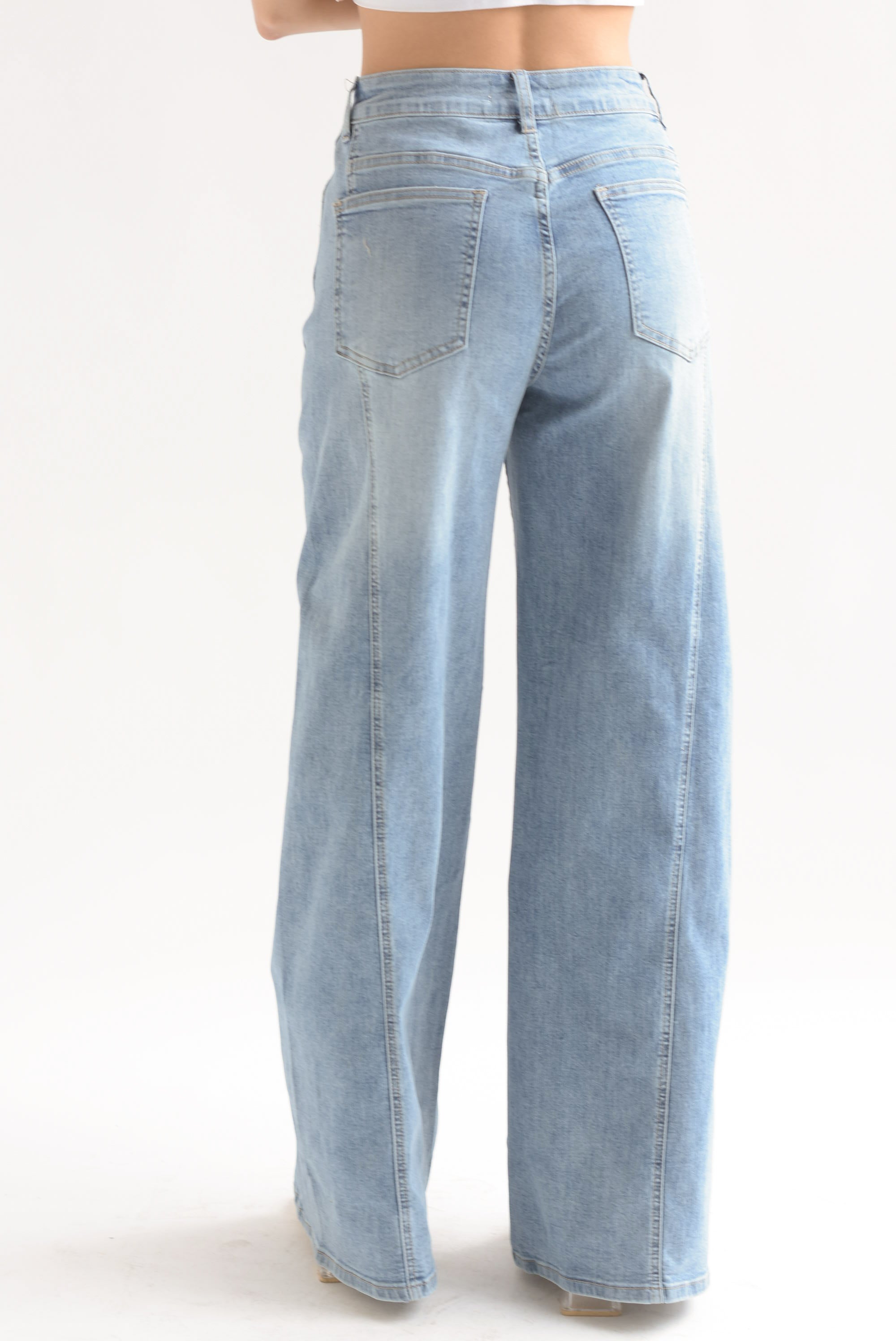 Jeans súper wide costuras Denim Medium