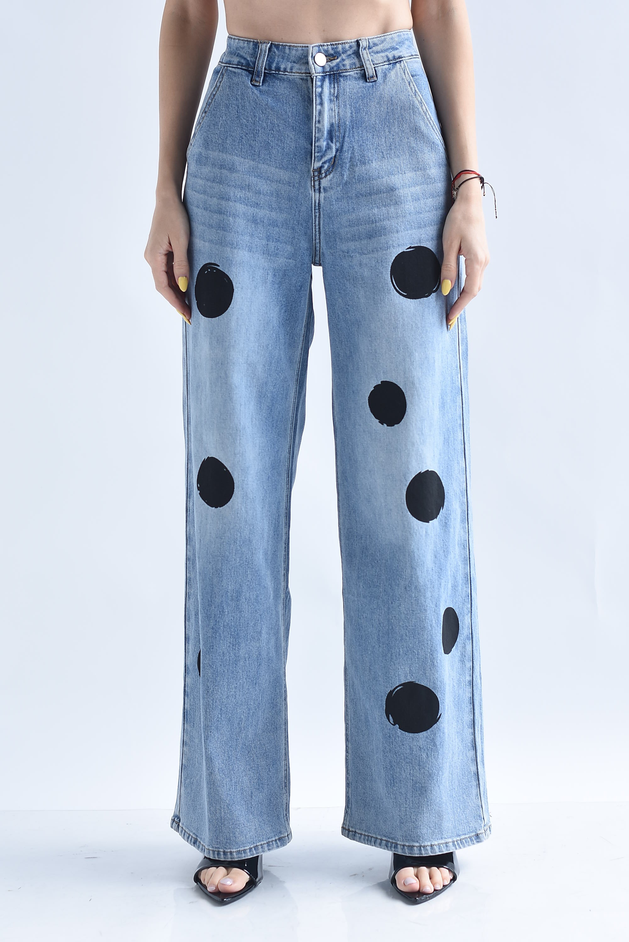 Jeans lunares chunky pintados
