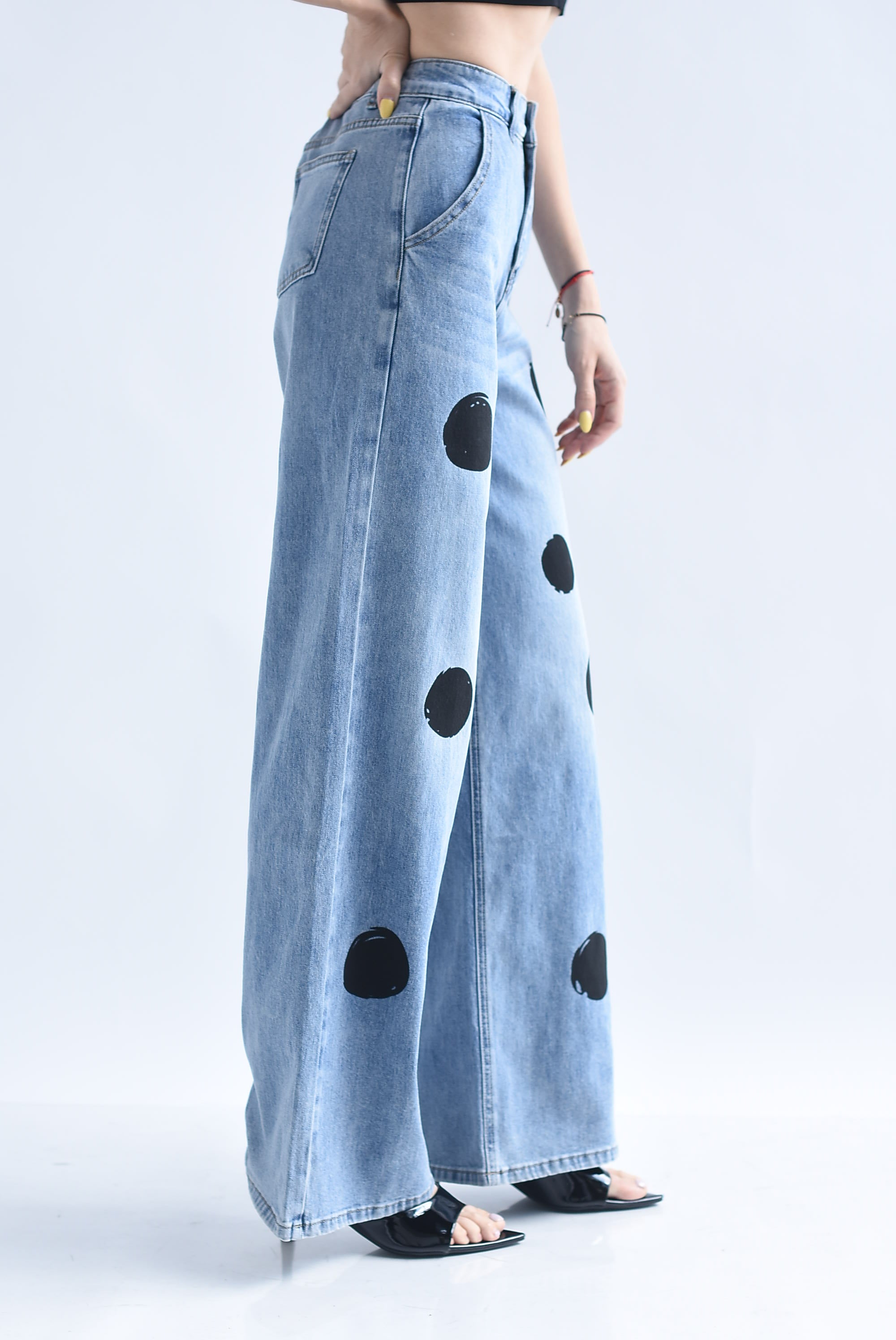 Jeans lunares chunky pintados