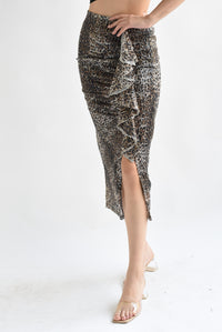 Fashion Styled Falda midi escarola Leopardo
