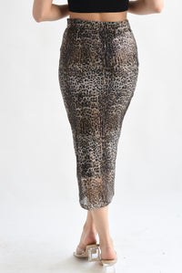 Fashion Styled Falda midi escarola Leopardo