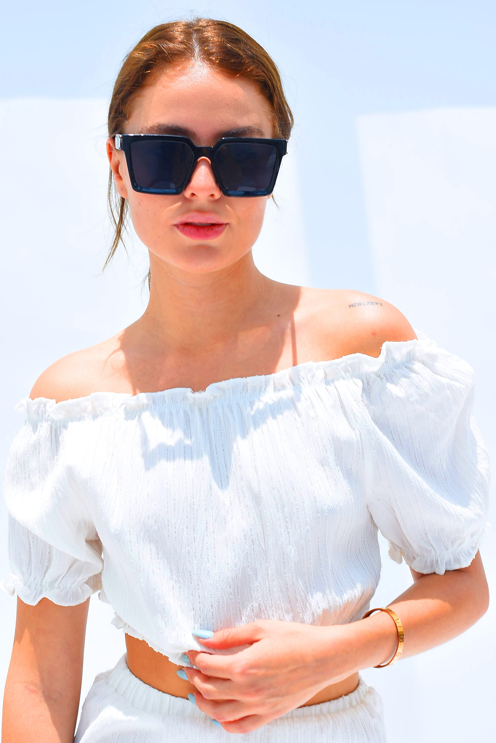 Set Pantalón y Top texturizado Blanco