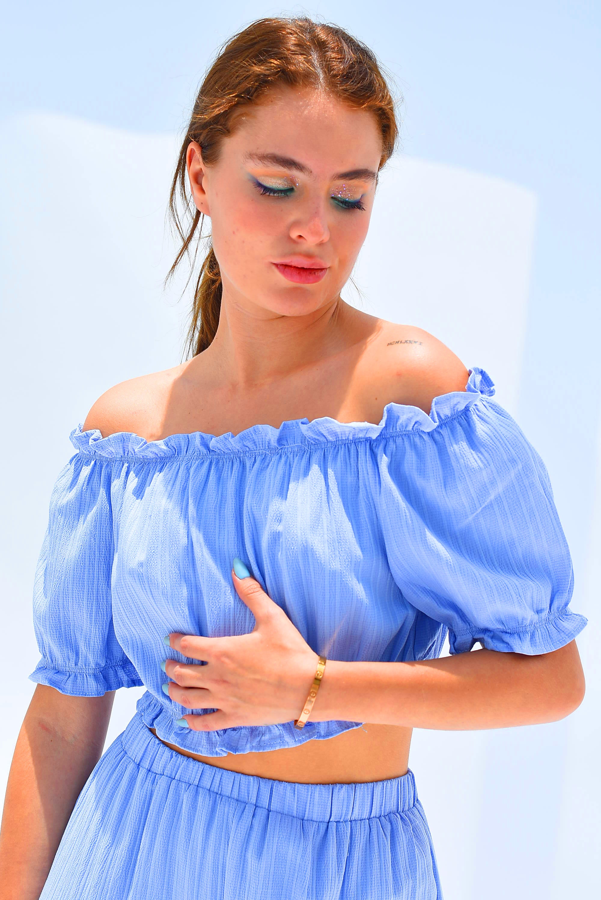 Set Pantalón y Top texturizado Lila