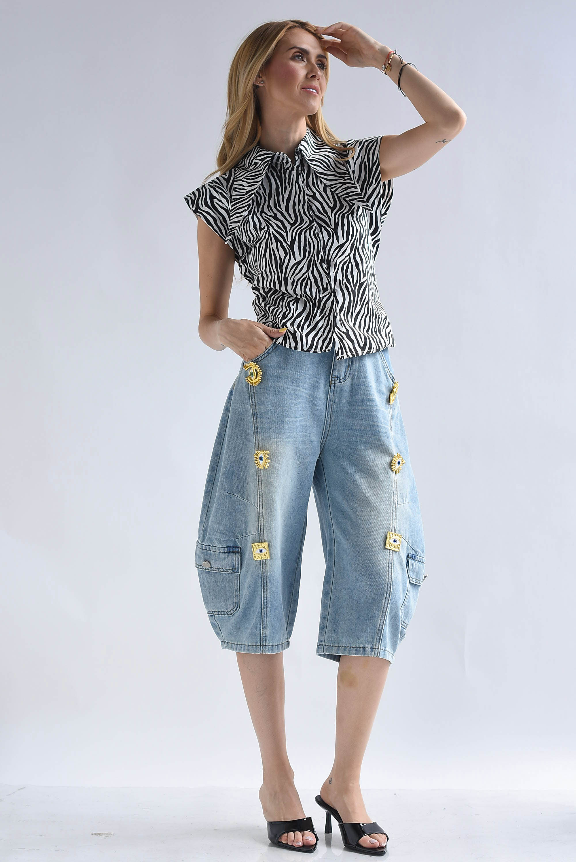 Bermuda barrel culotte broches