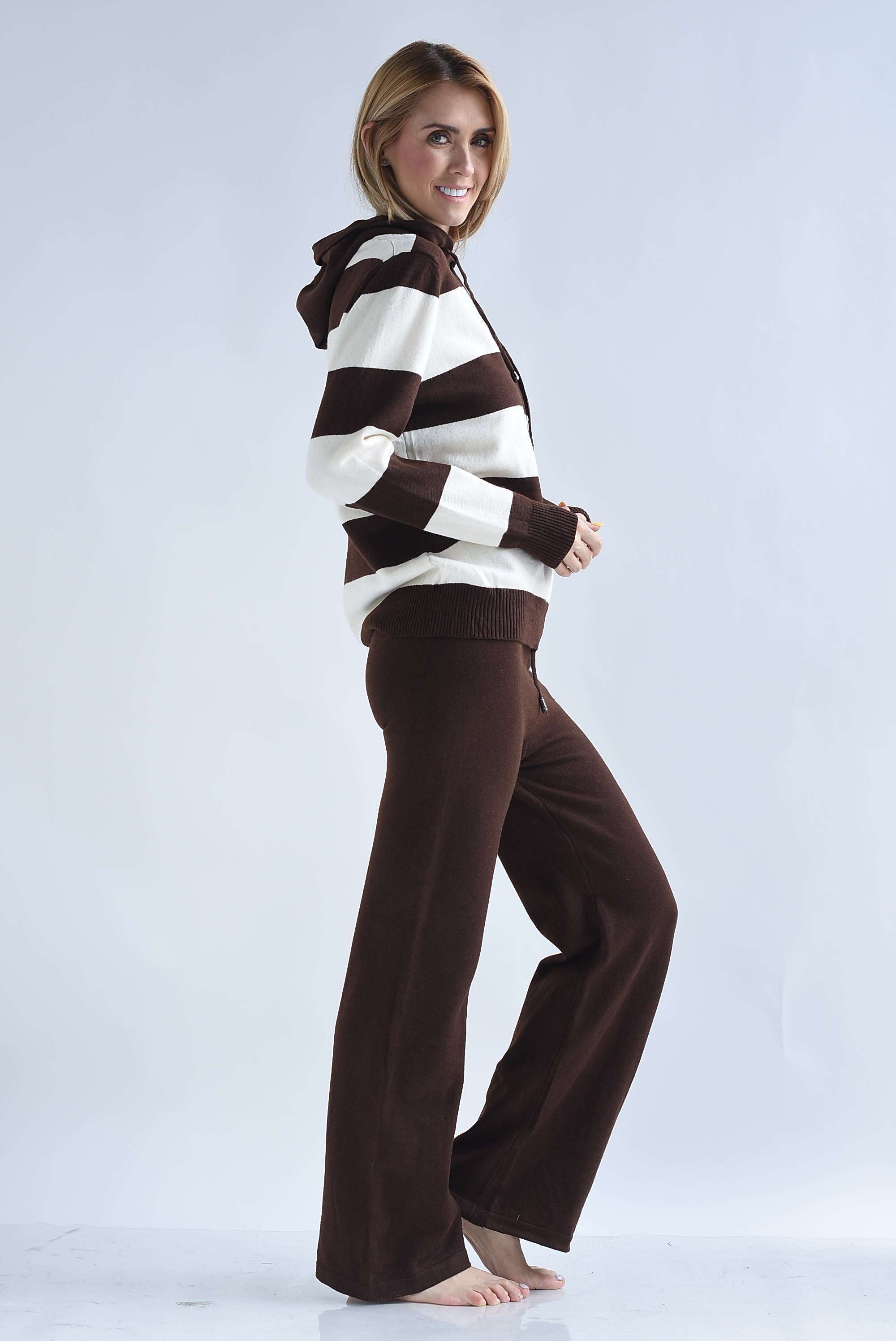 Set Pantalón y Sweater hoodie rayas
