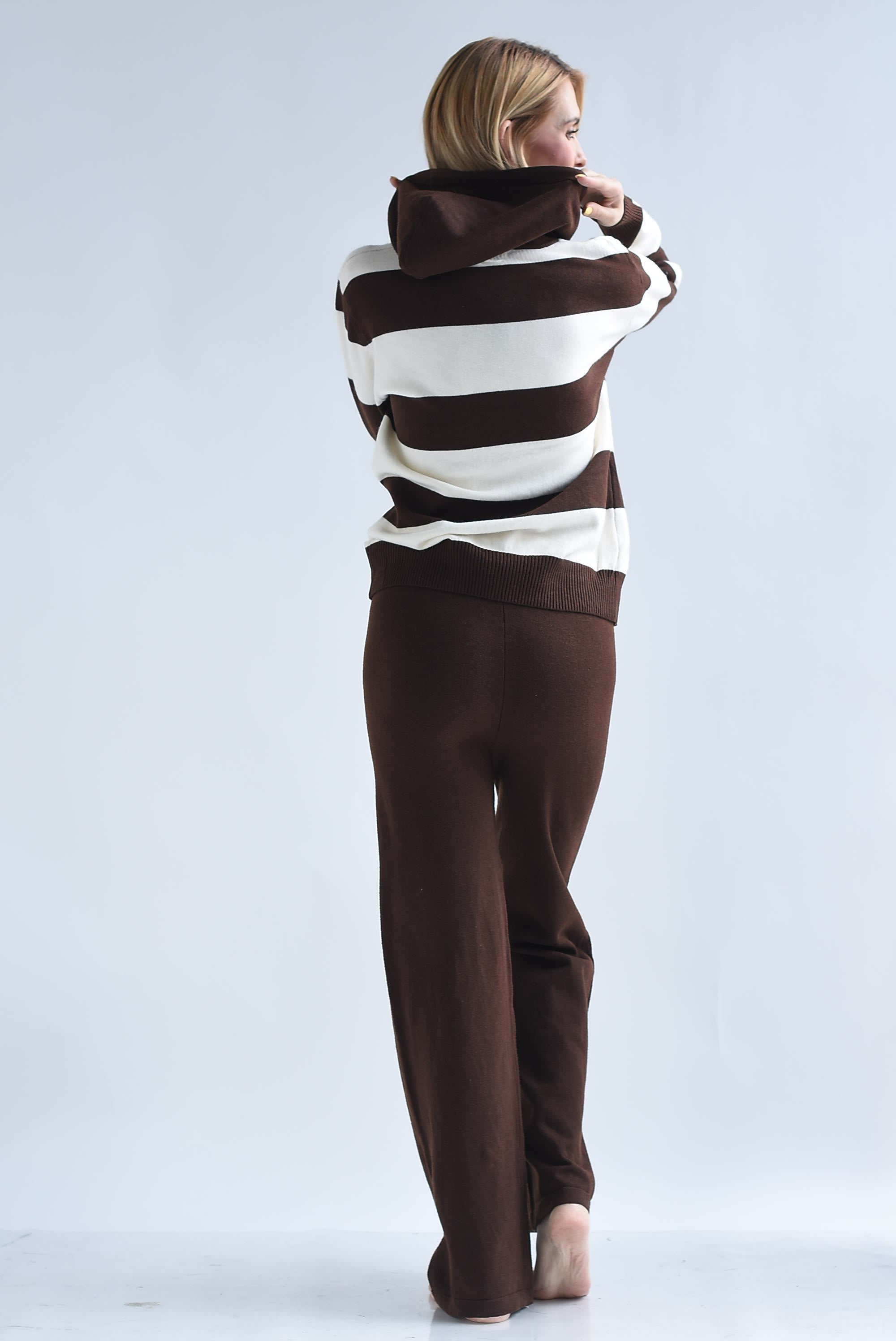 Set Pantalón y Sweater hoodie rayas