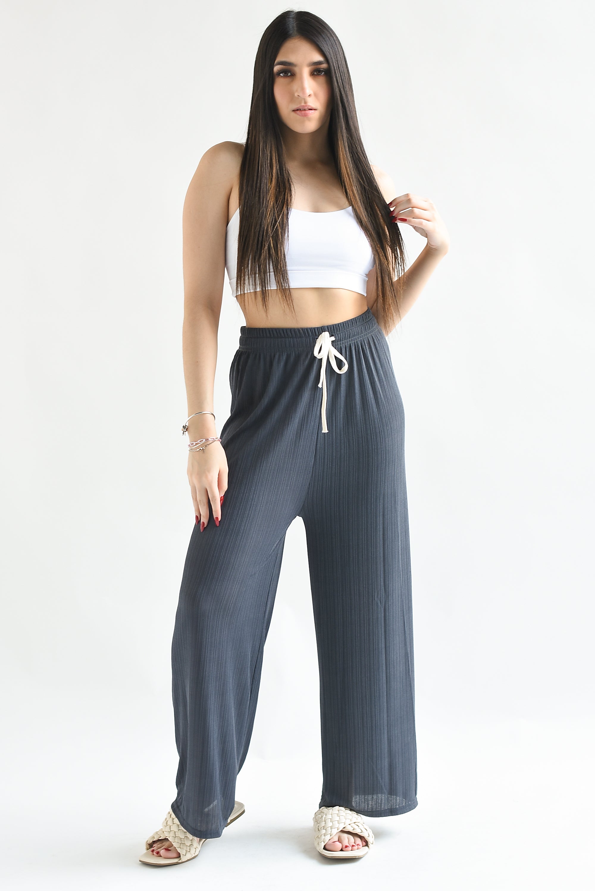 Pantalón textura Gris Oxford