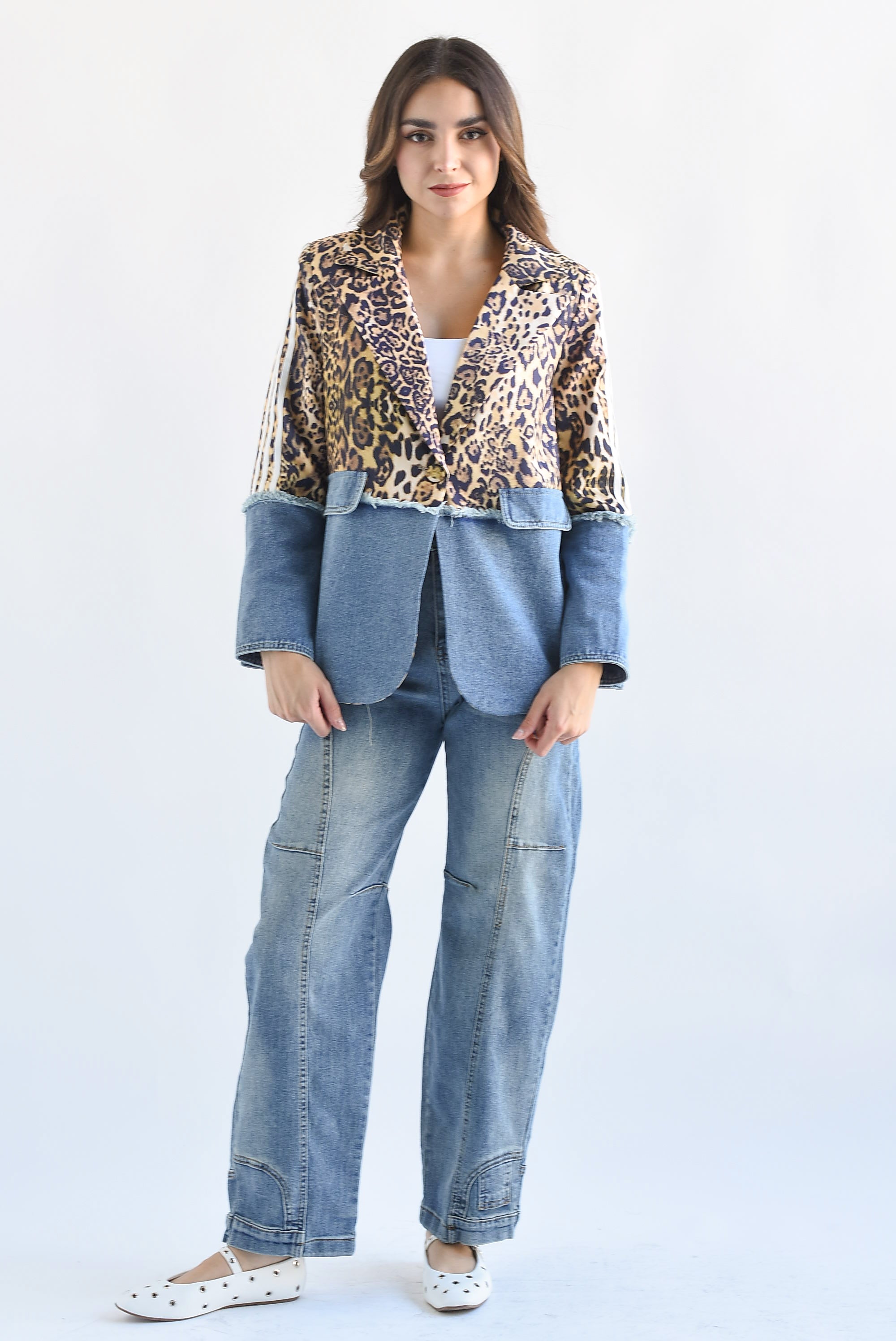 Blazer Denim Leopardo track
