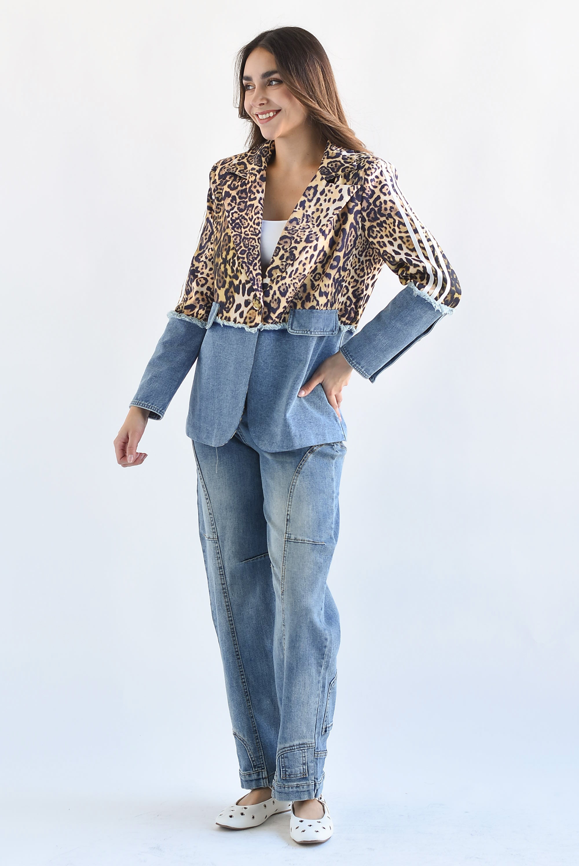 Blazer Denim Leopardo track