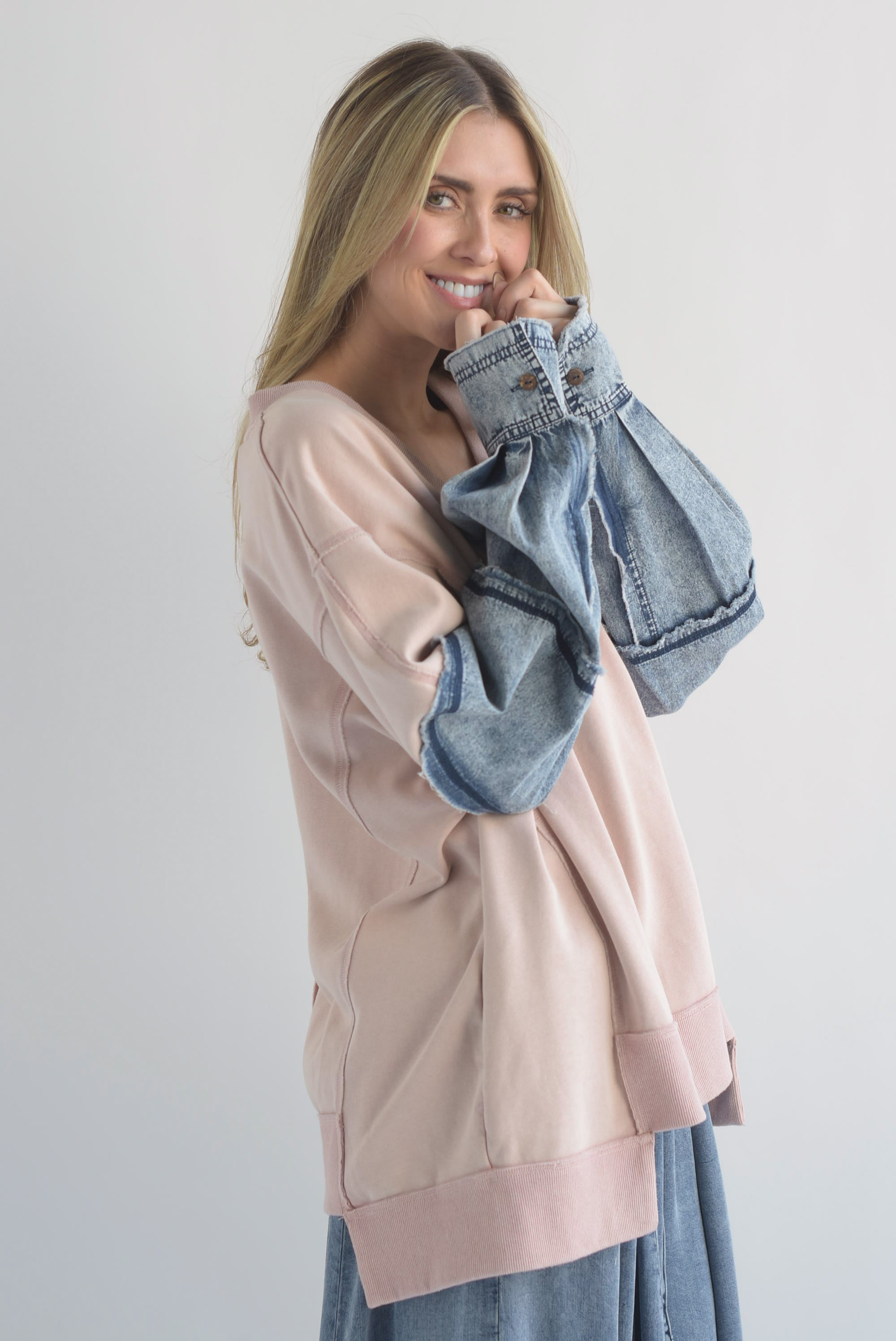 Sudadera mangas Denim