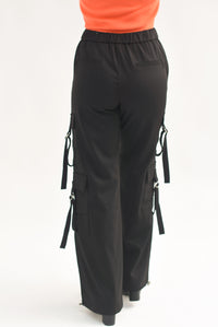 Fashion Styled Pantalón parachute cargo gabardina Negro