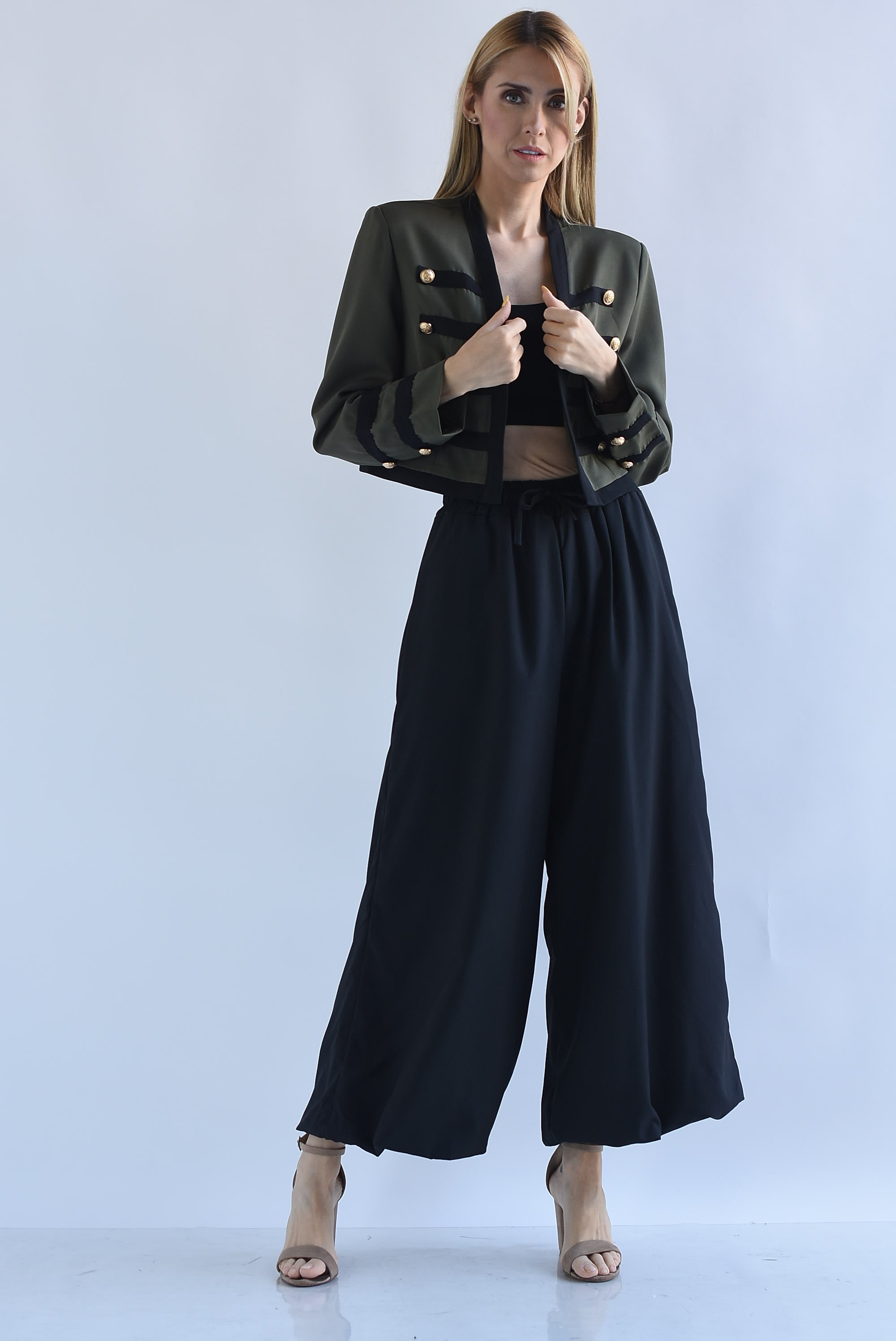 Pantalón wide globo jareta