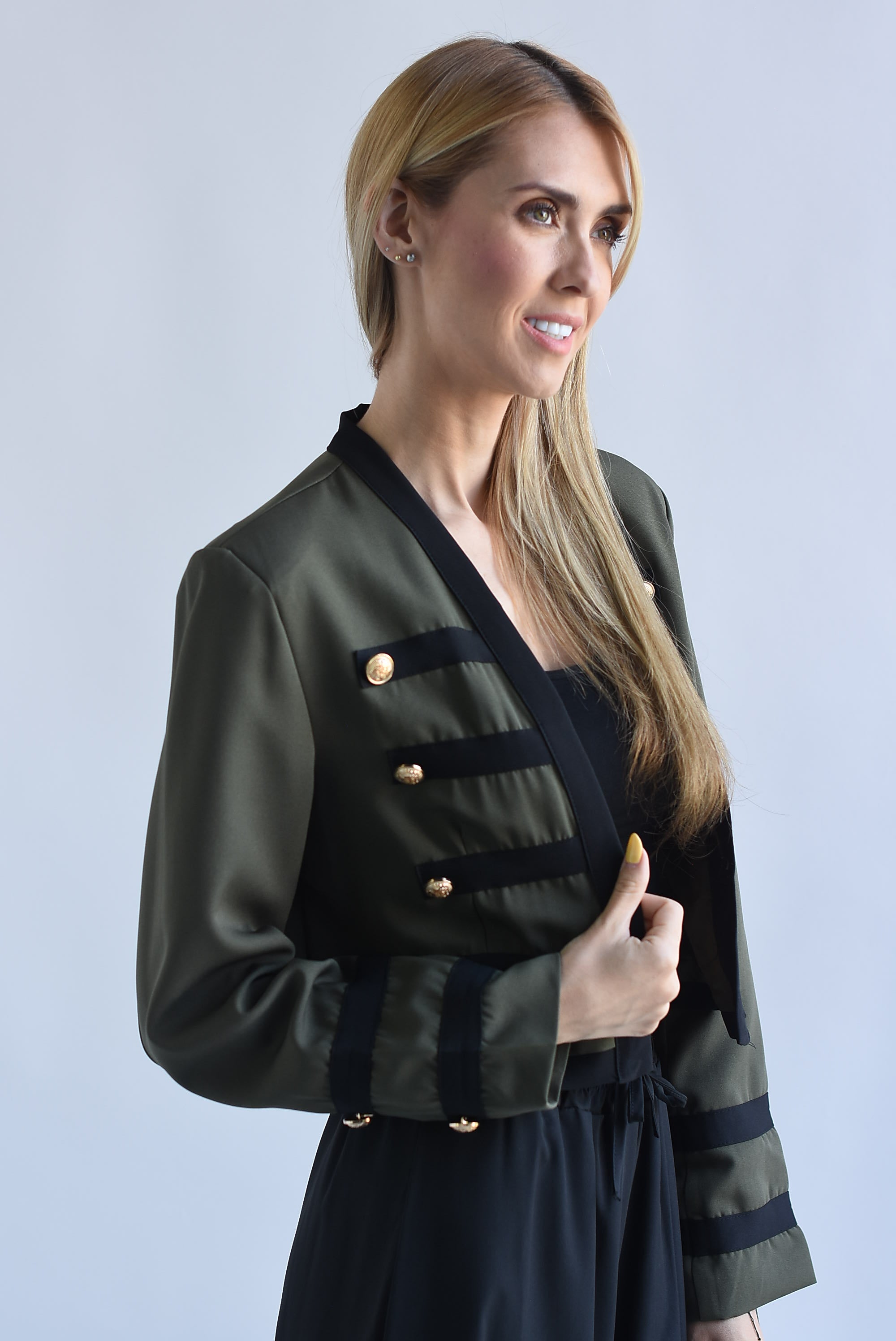 Blazer militar filo negro