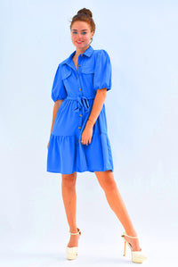 Fashion Styled Vestido camisero corto Azul