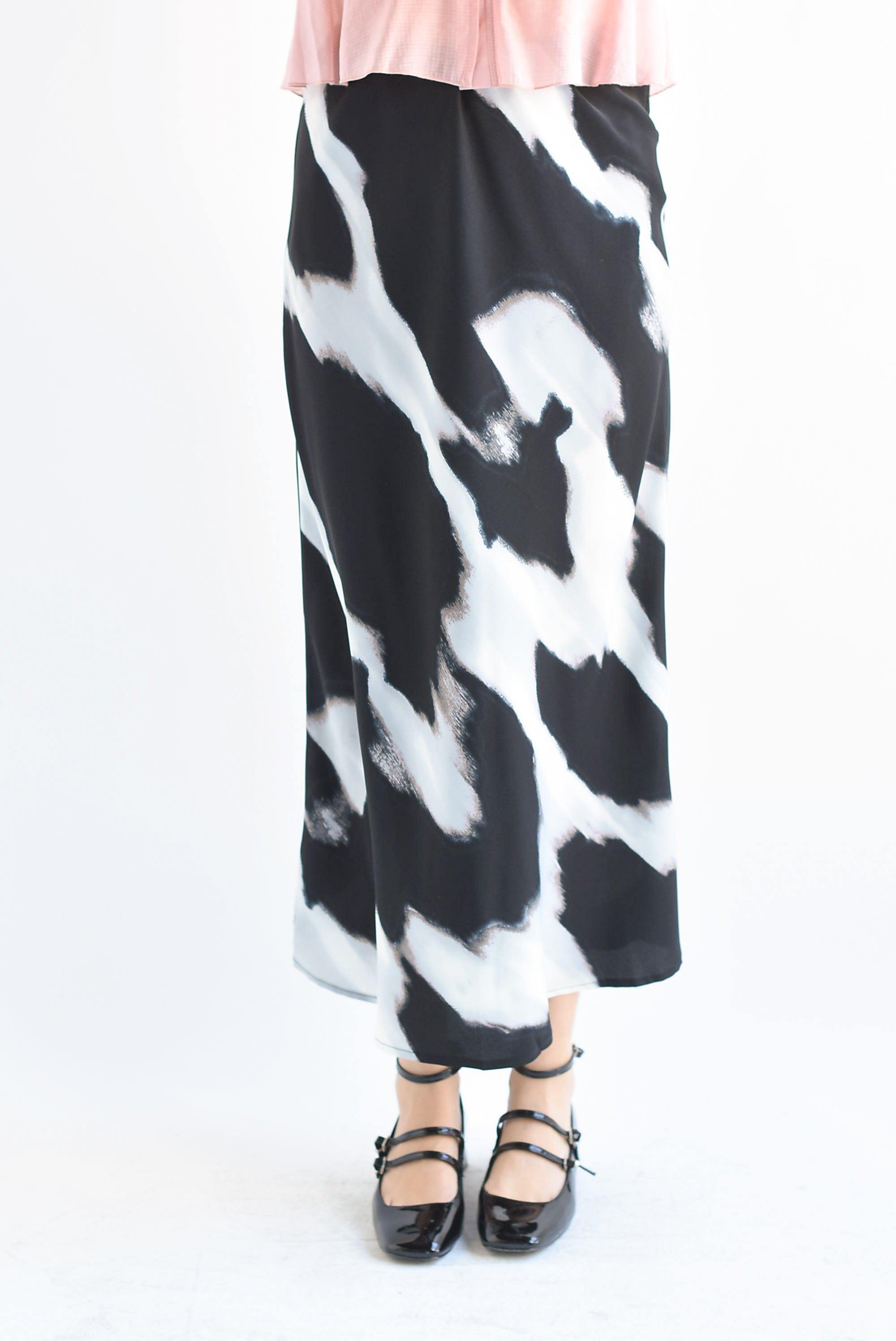 Falda midi animal print Gris