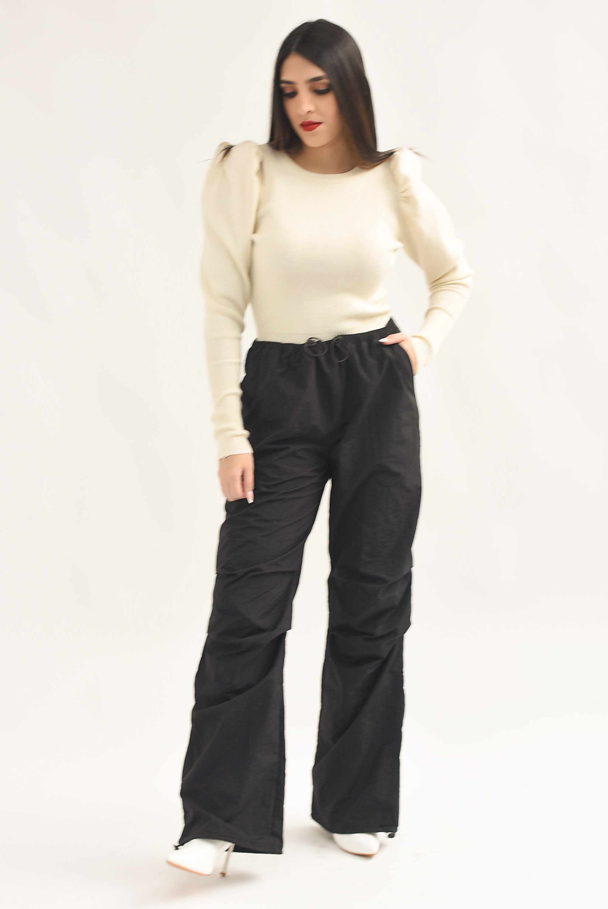 Pantalón Parachute doble jareta Negro