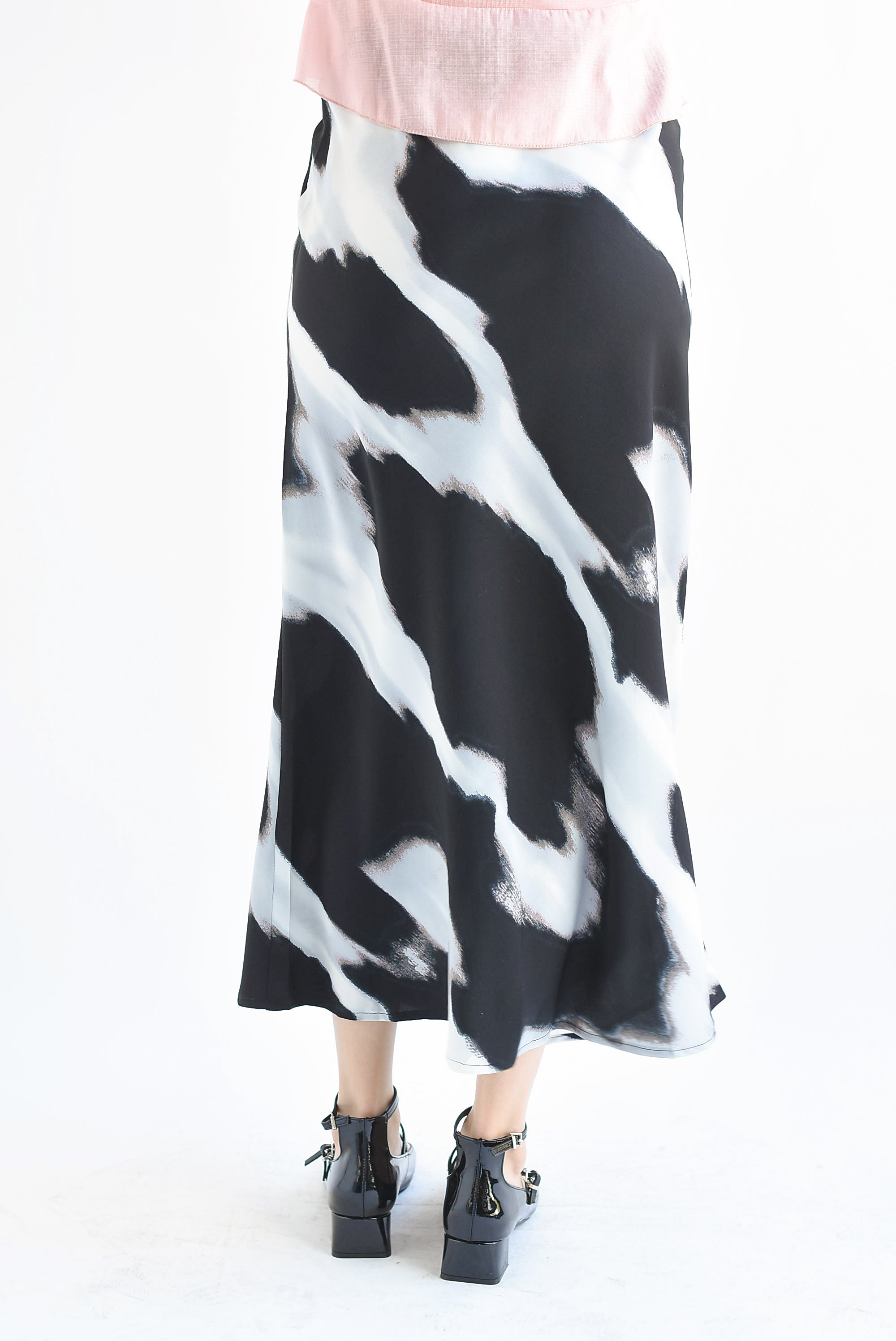 Falda midi animal print Gris