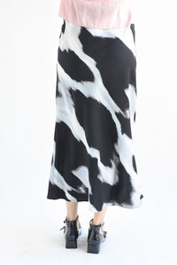 Fashion Styled Falda midi animal print Gris