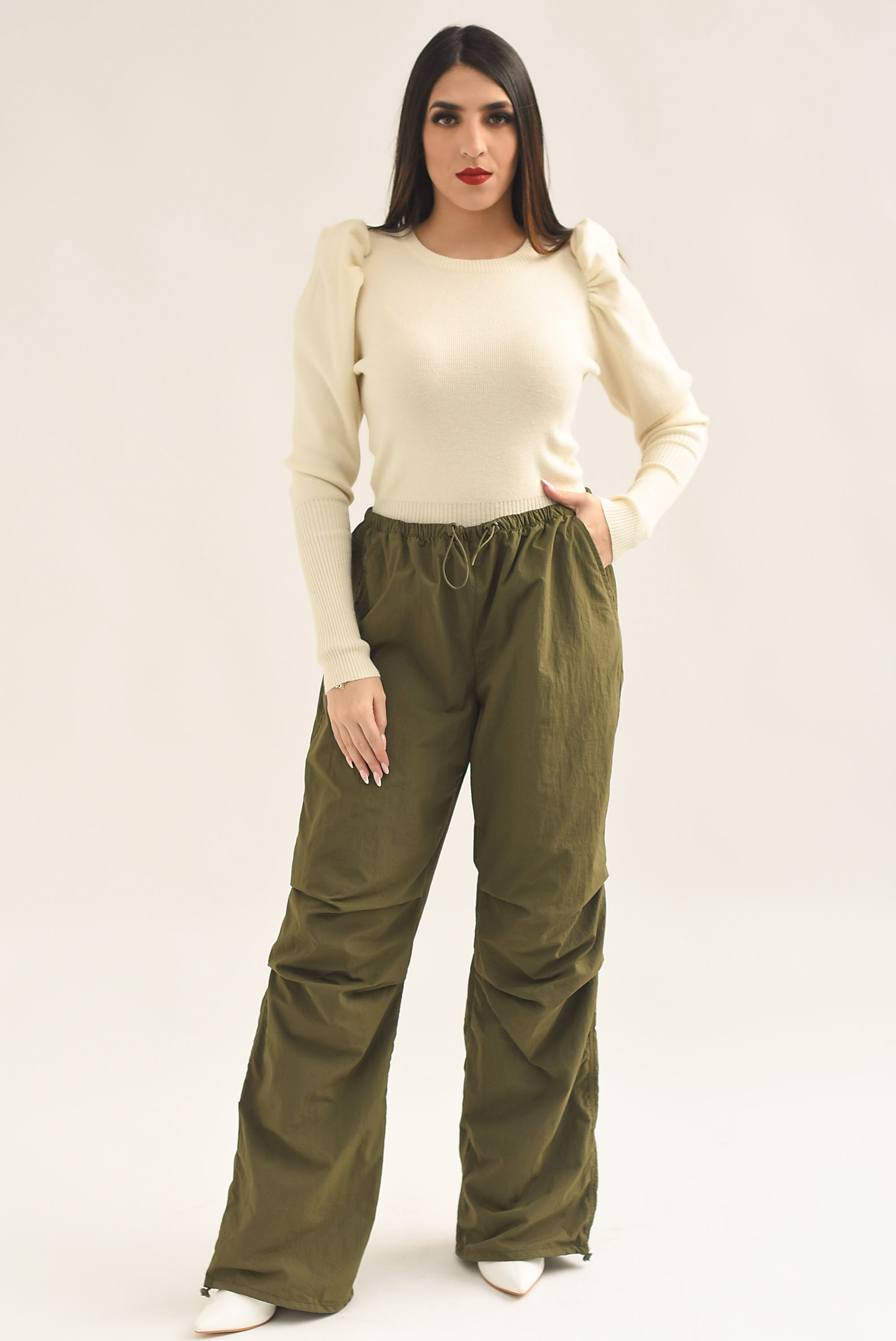 Pantalón Parachute doble jareta Verde Militar