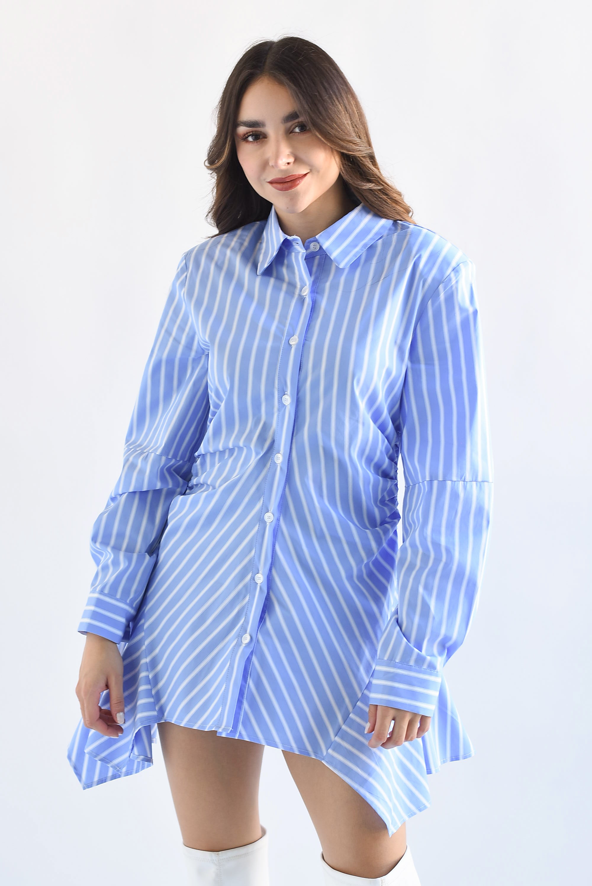 Vestido camisa rayas Azul