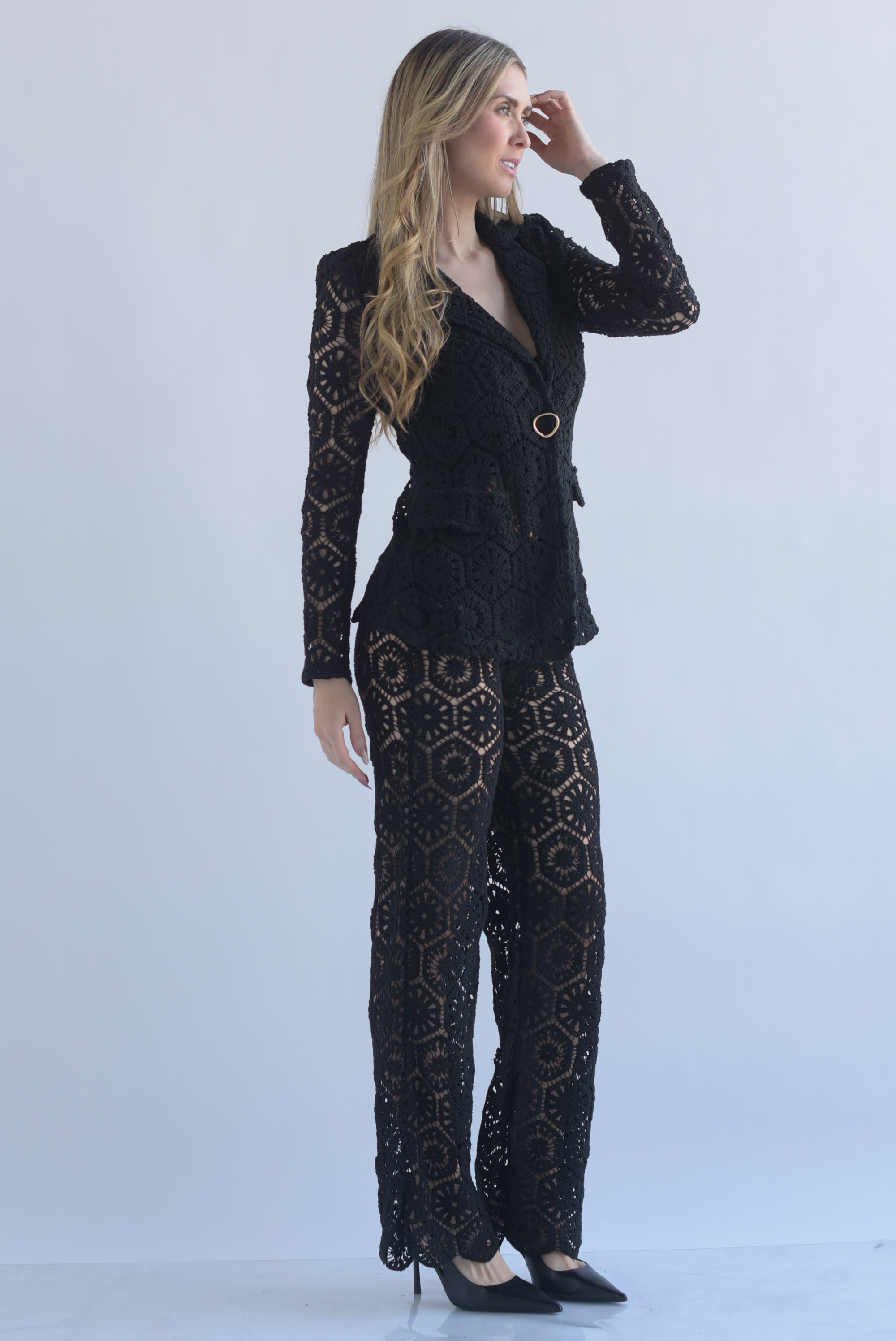 Set Pantalón y Blazer crochet