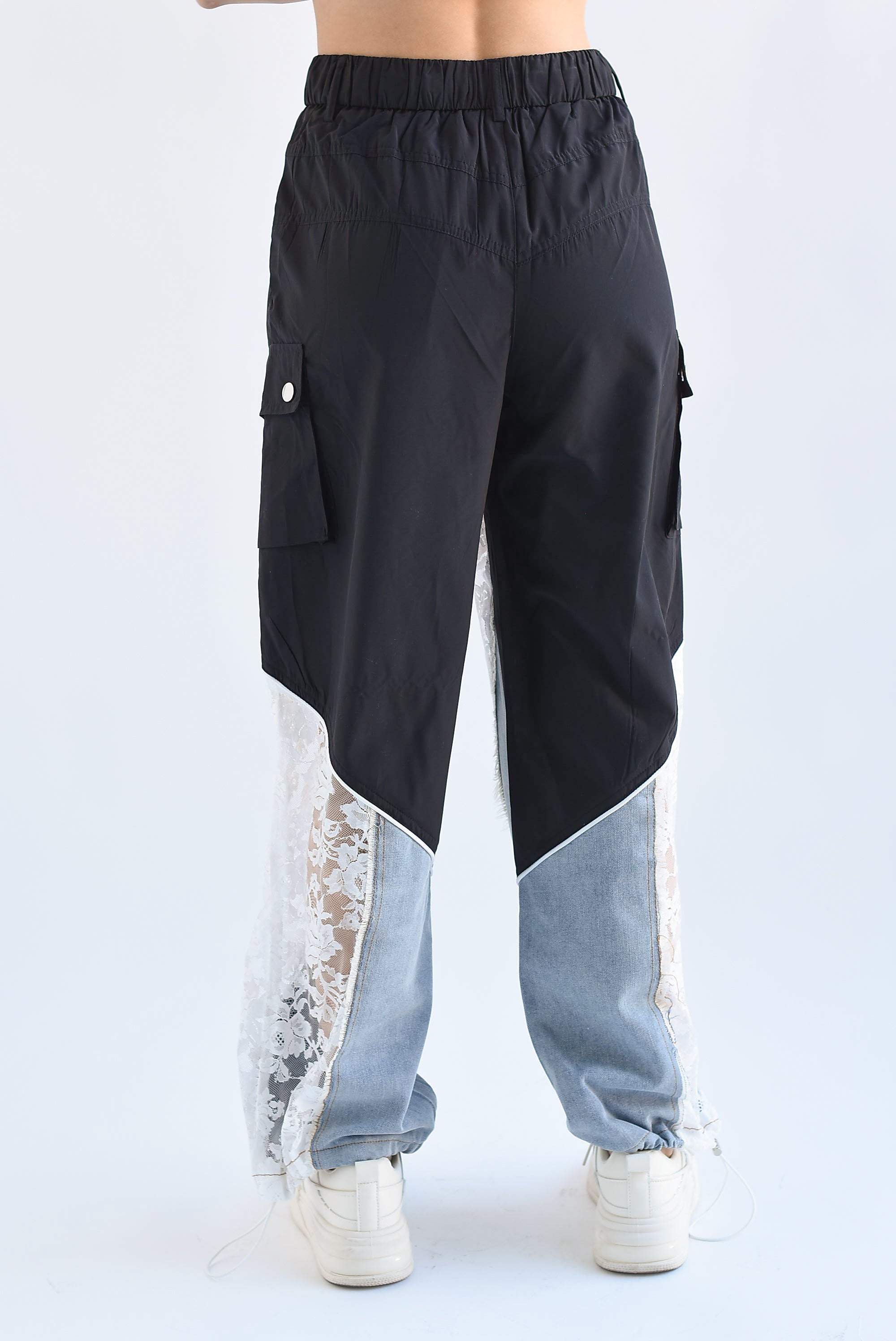Pantalón cargo Encaje Denim Negro