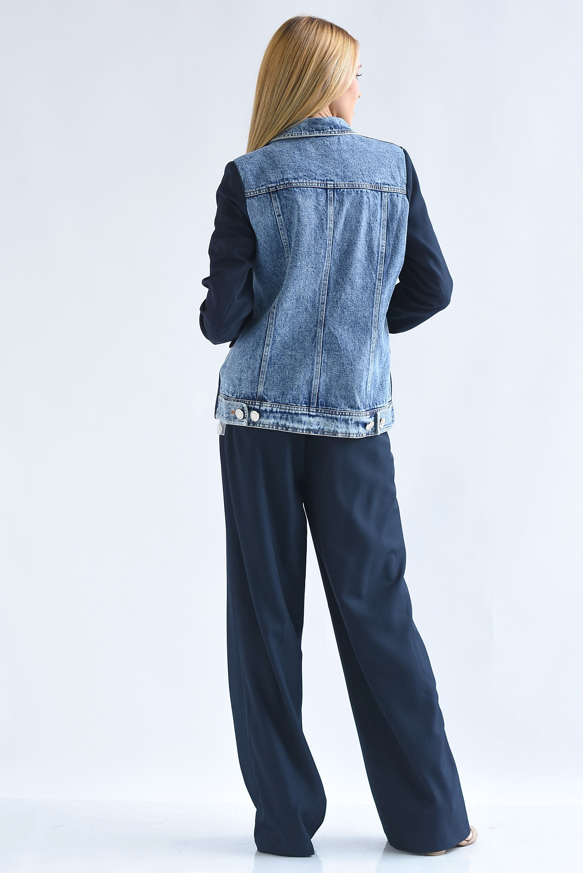 Set Pantalón sastre y Blazer con Denim