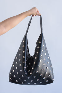 Fashion Styled Bolso tachas vinipiel Negro